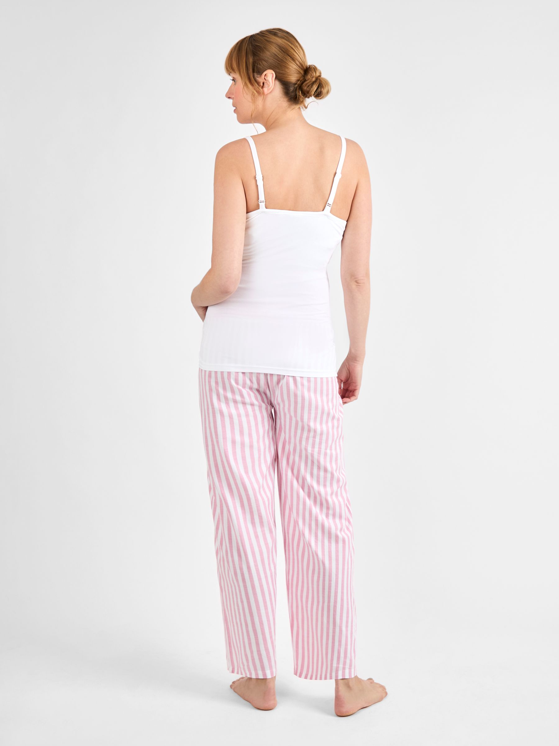 Pink Maternity Stripe & Nursing Vest Pyjamas Set