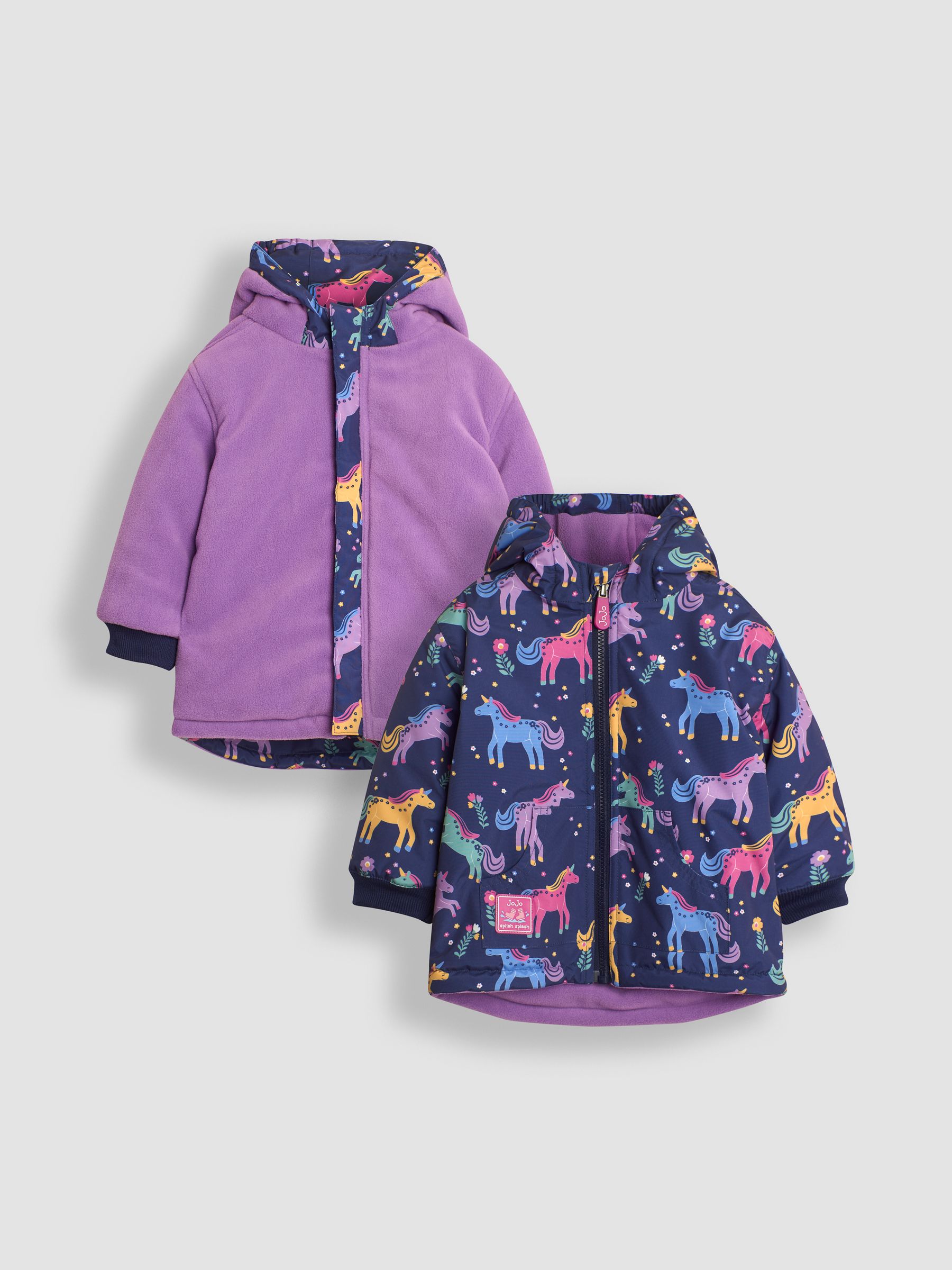 Pink Floral Fleece Lined Jacket