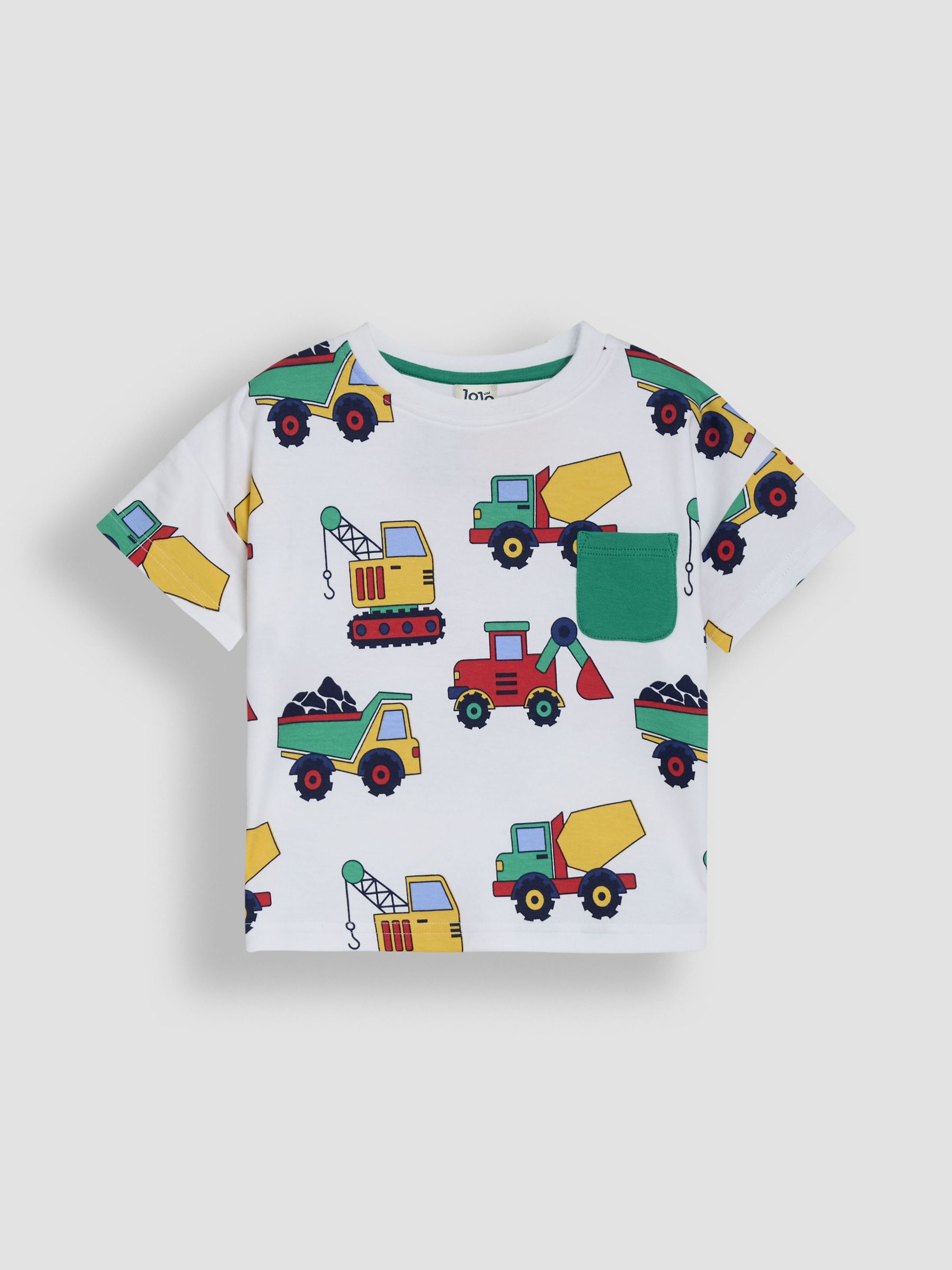 Green Tractor Printed and Plain T-Shirts 2 Pack