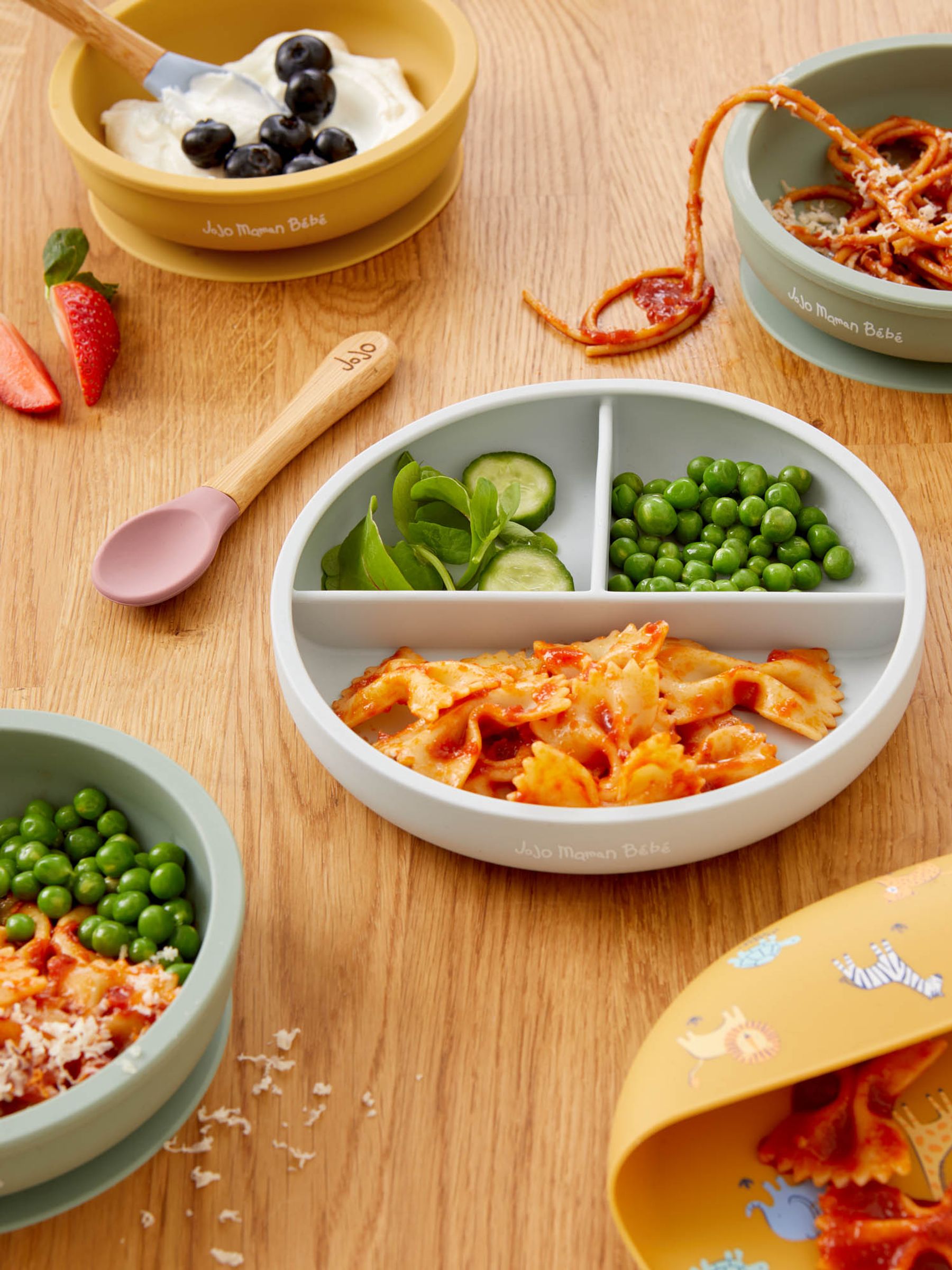 Grey Silicone Suction Divided Plate