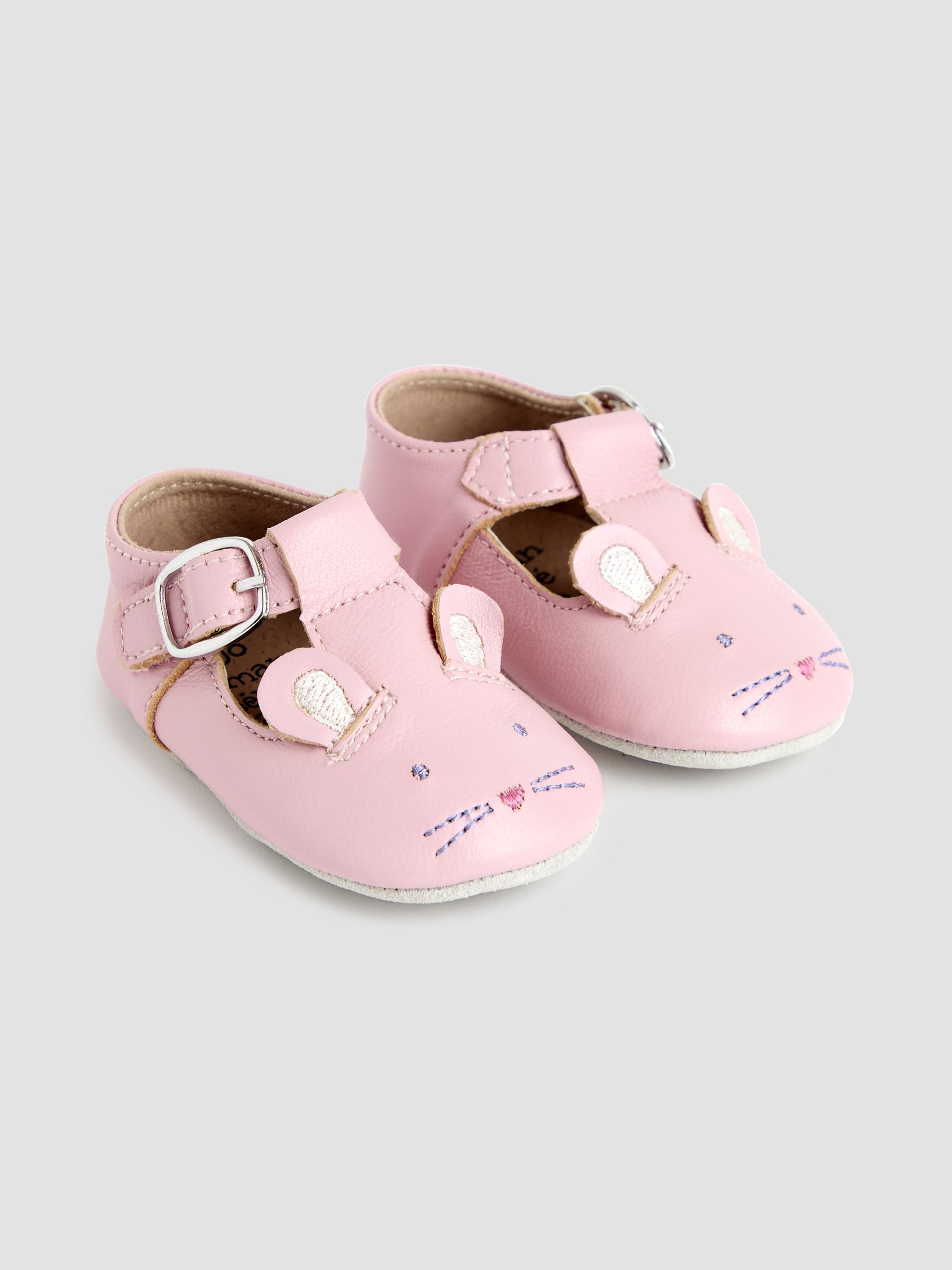Pink Leather Pre-Walker Shoes
