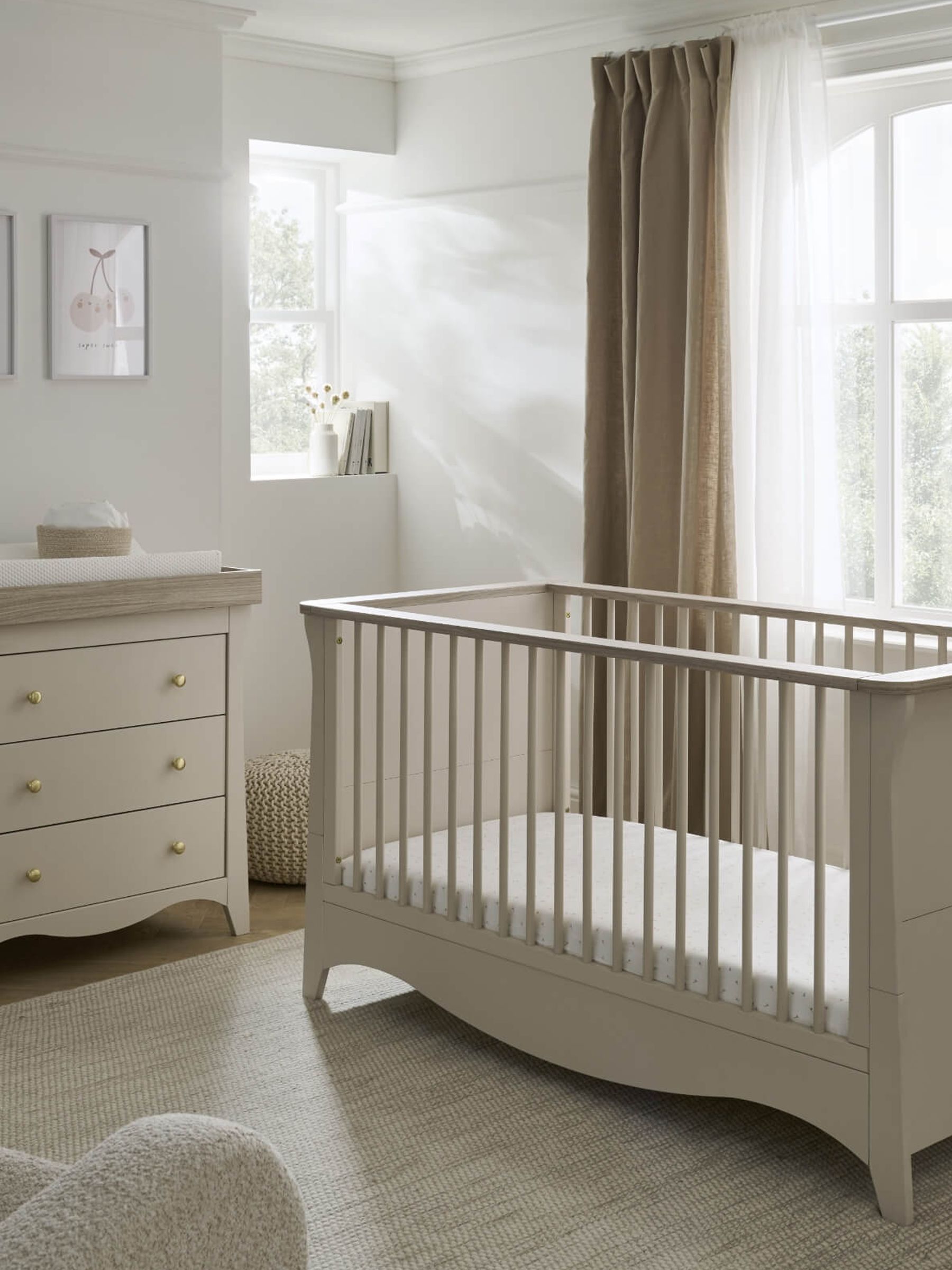 CuddleCo White Ash Cashmere Clara Nursery Furniture Set 2 Piece