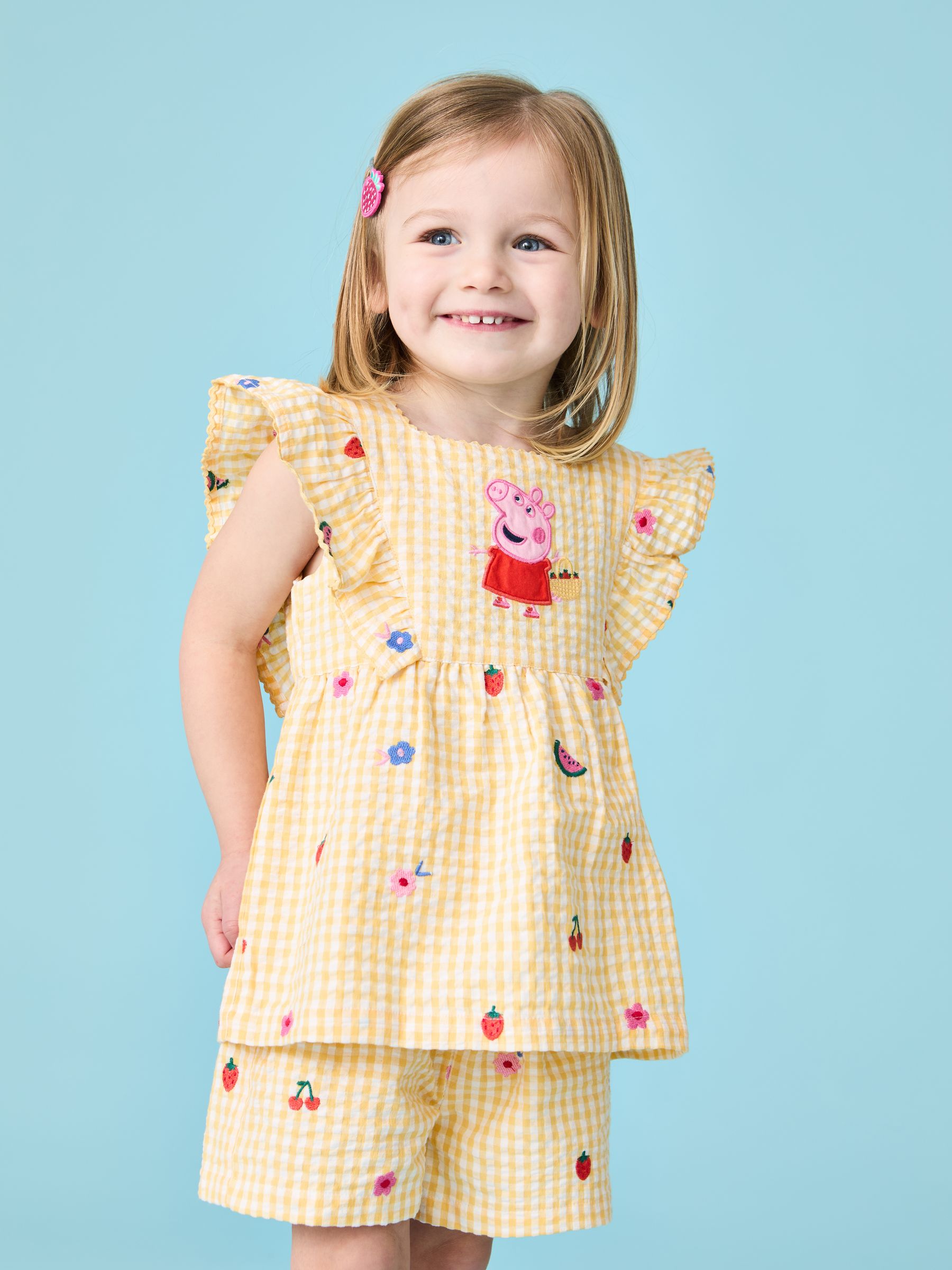 Yellow 2-Piece Peppa Pig Woven Top & Shorts Set