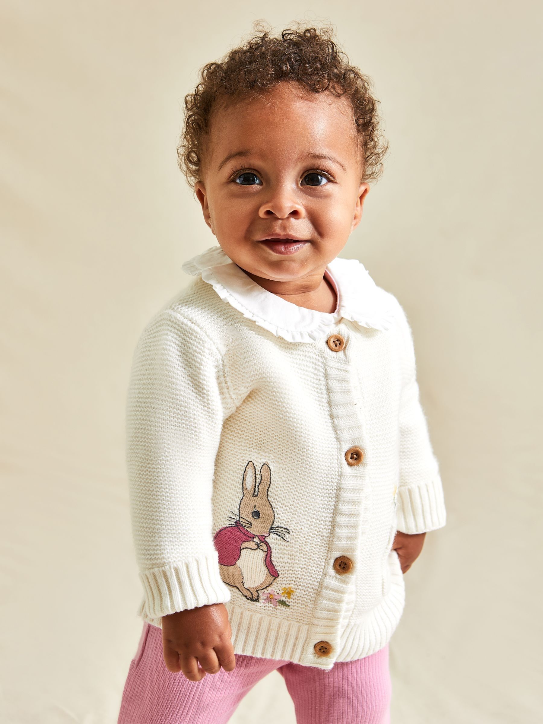 Cream Peter Rabbit Appliqué Cardigan