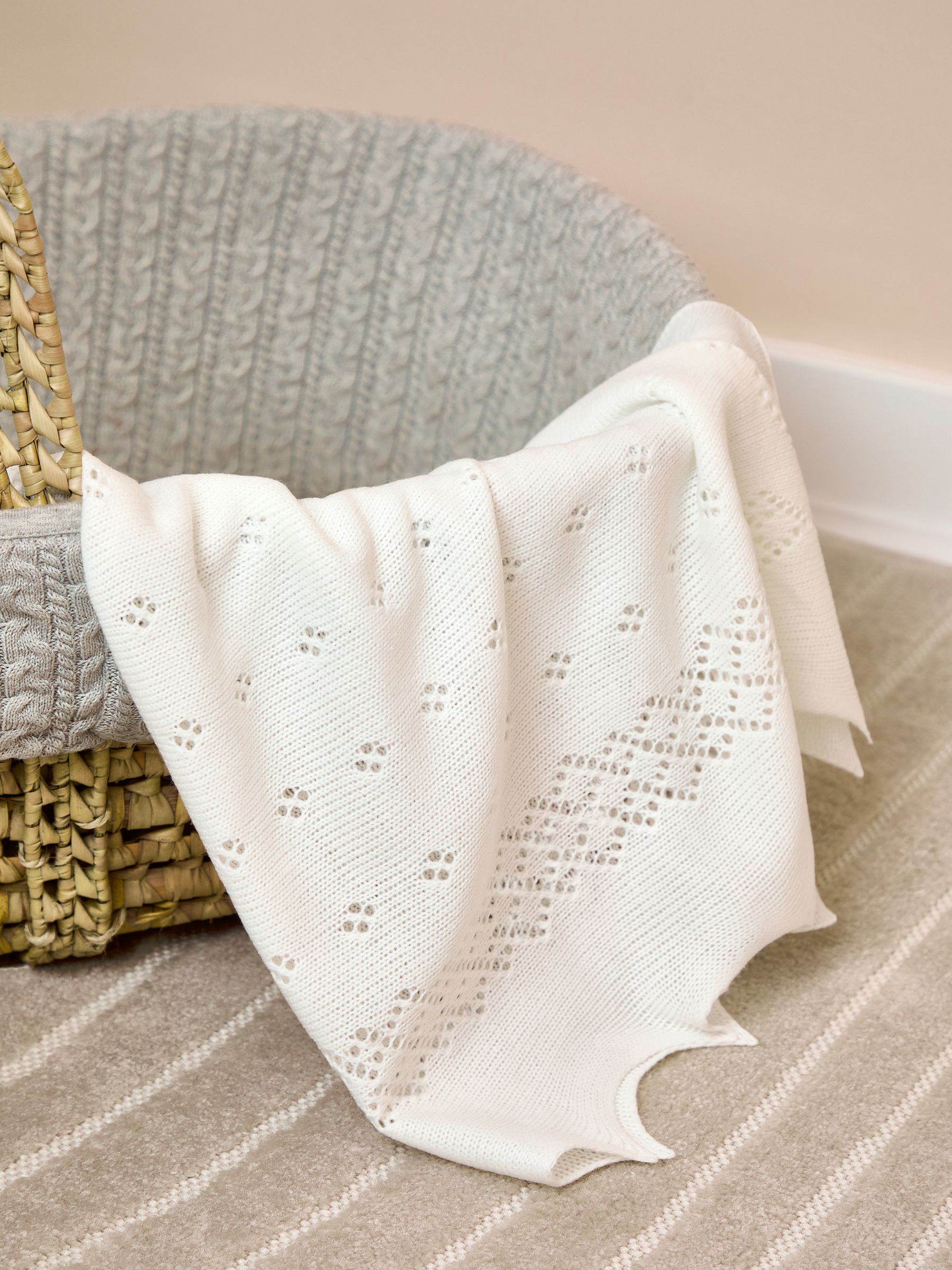 White Traditional Newborn Shawl