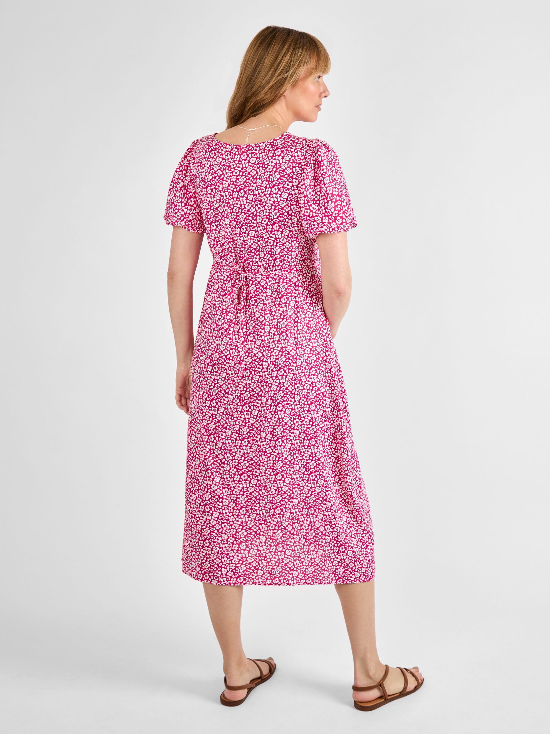 Pink Floral Maternity Midi Dress