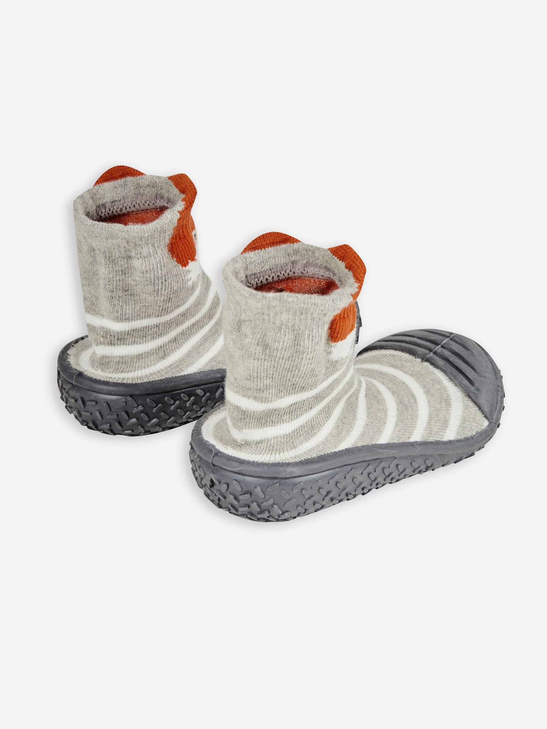 Grey Indoor Outdoor Fox Slipper Socks