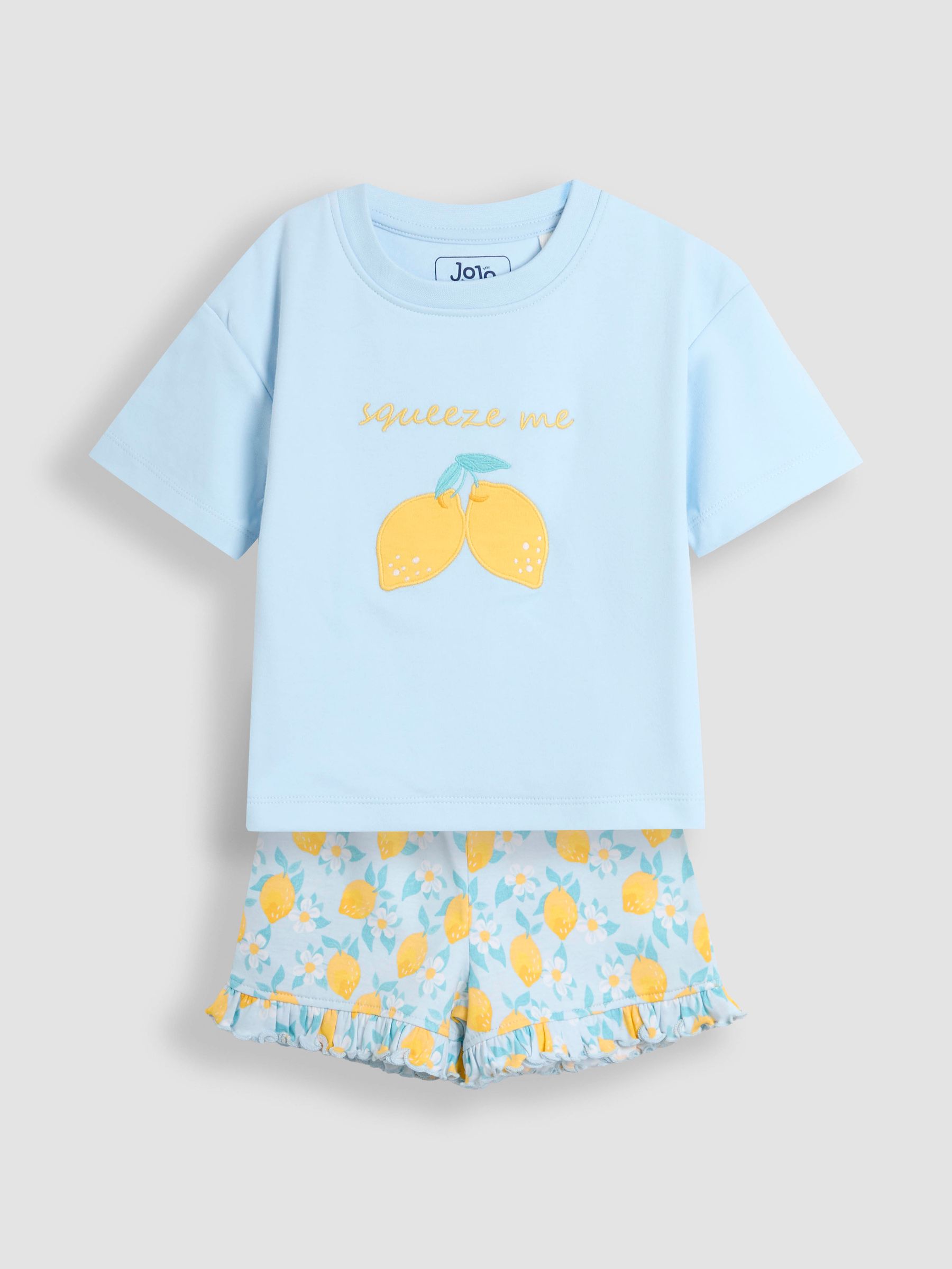 Pale Blue Fruit Printed Jersey Pyjamas