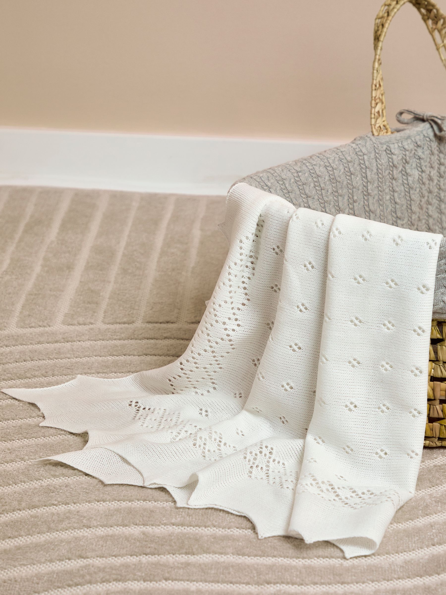 White Traditional Newborn Shawl