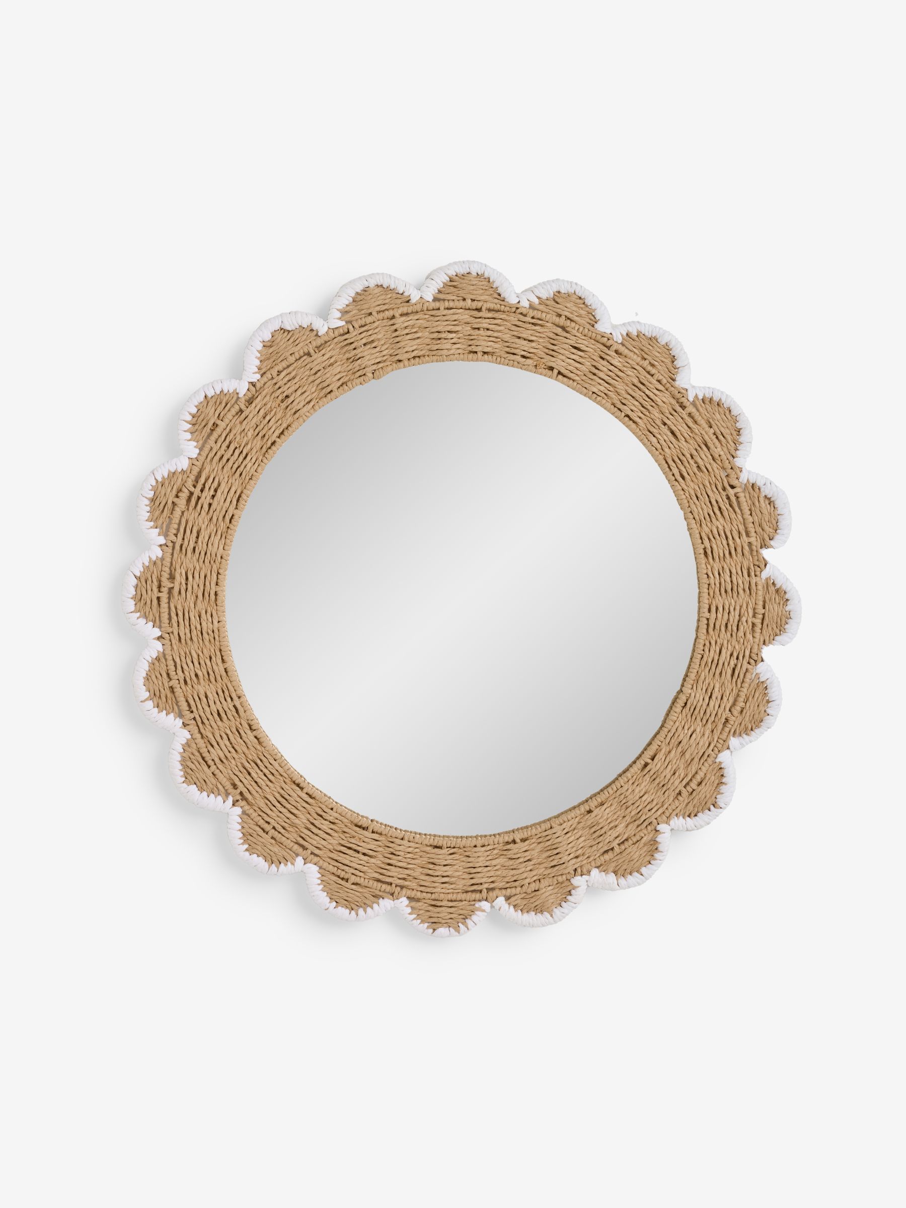 Natural & White Elodie Scallop Kids Mirror