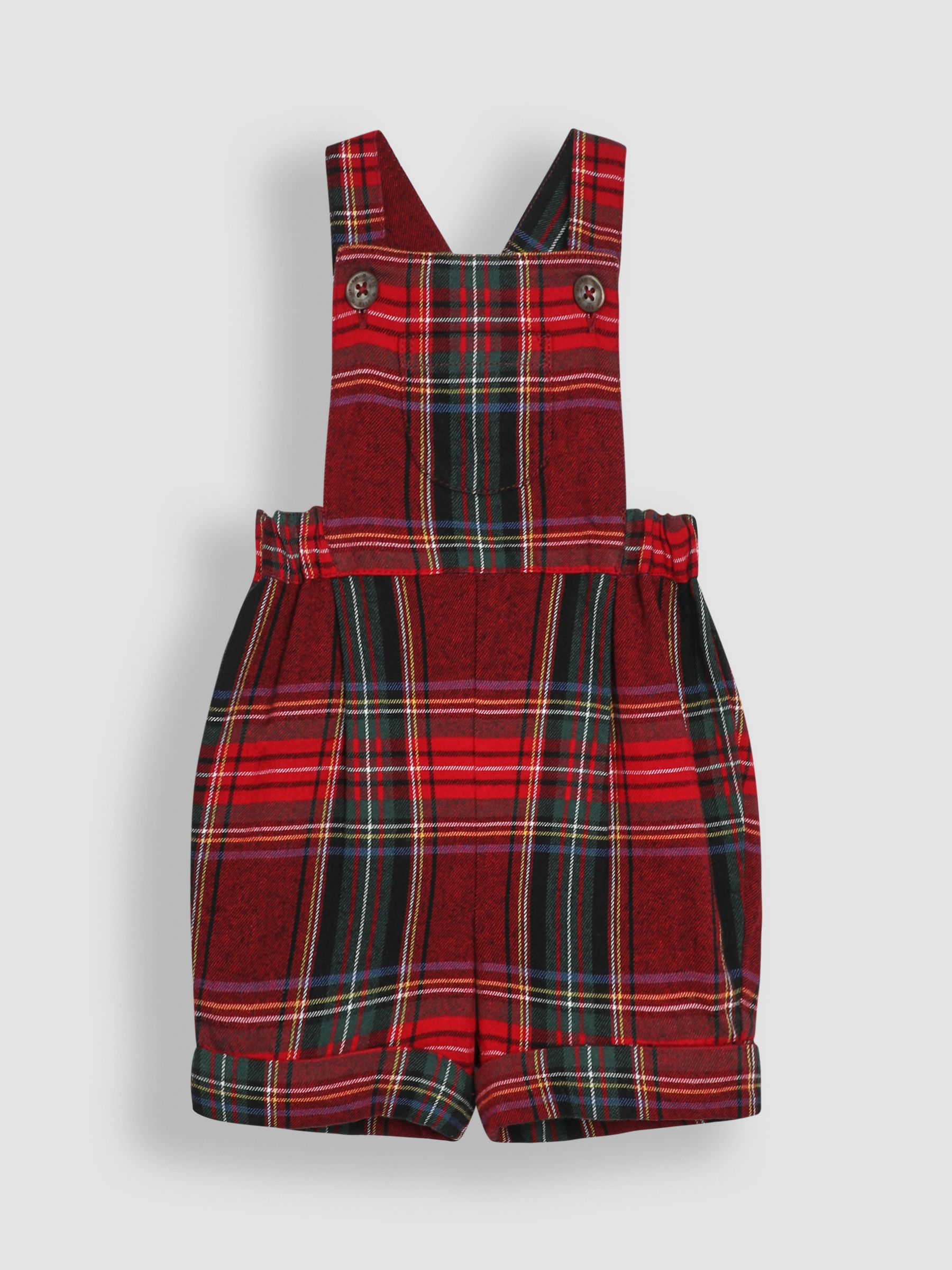 Red Tartan Dungarees & Body Set