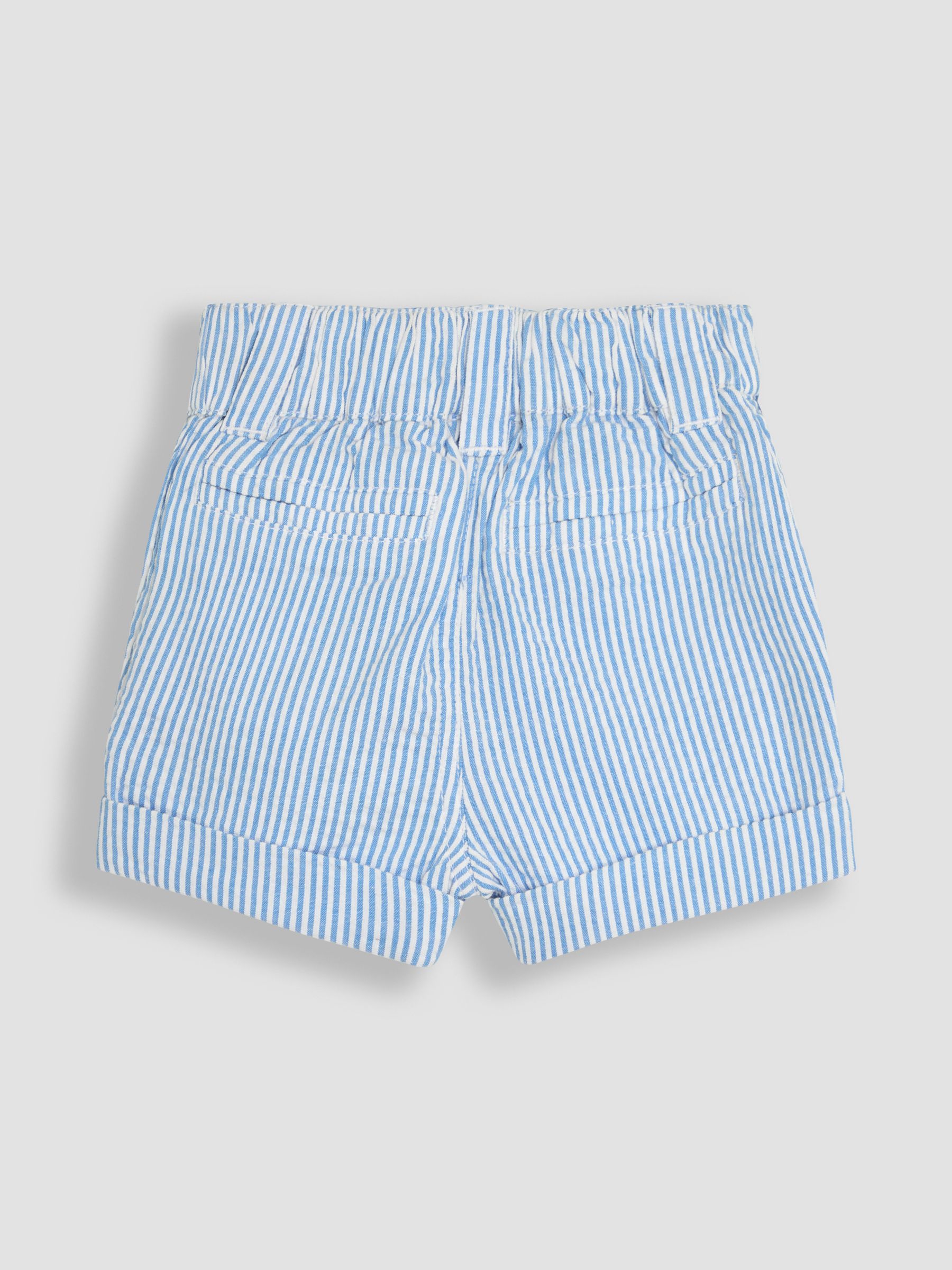 Blue Seersucker Stripe Shorts