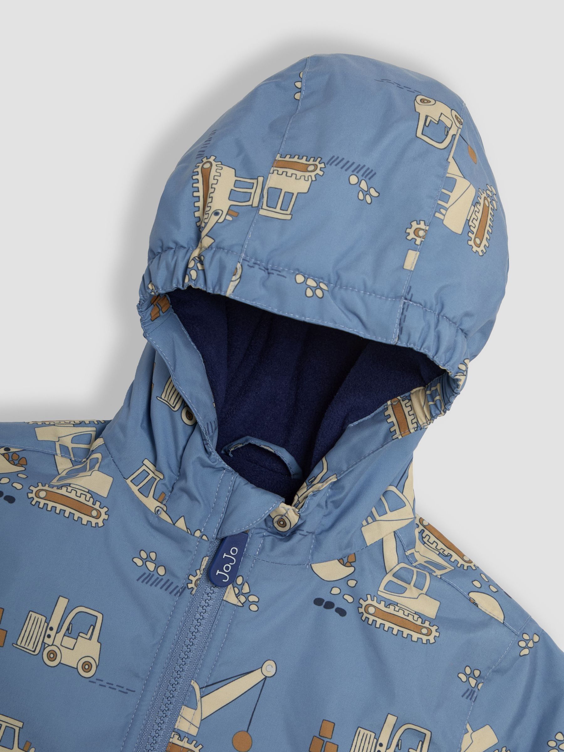 Denim Construction Reversible Fleece Lined Jacket