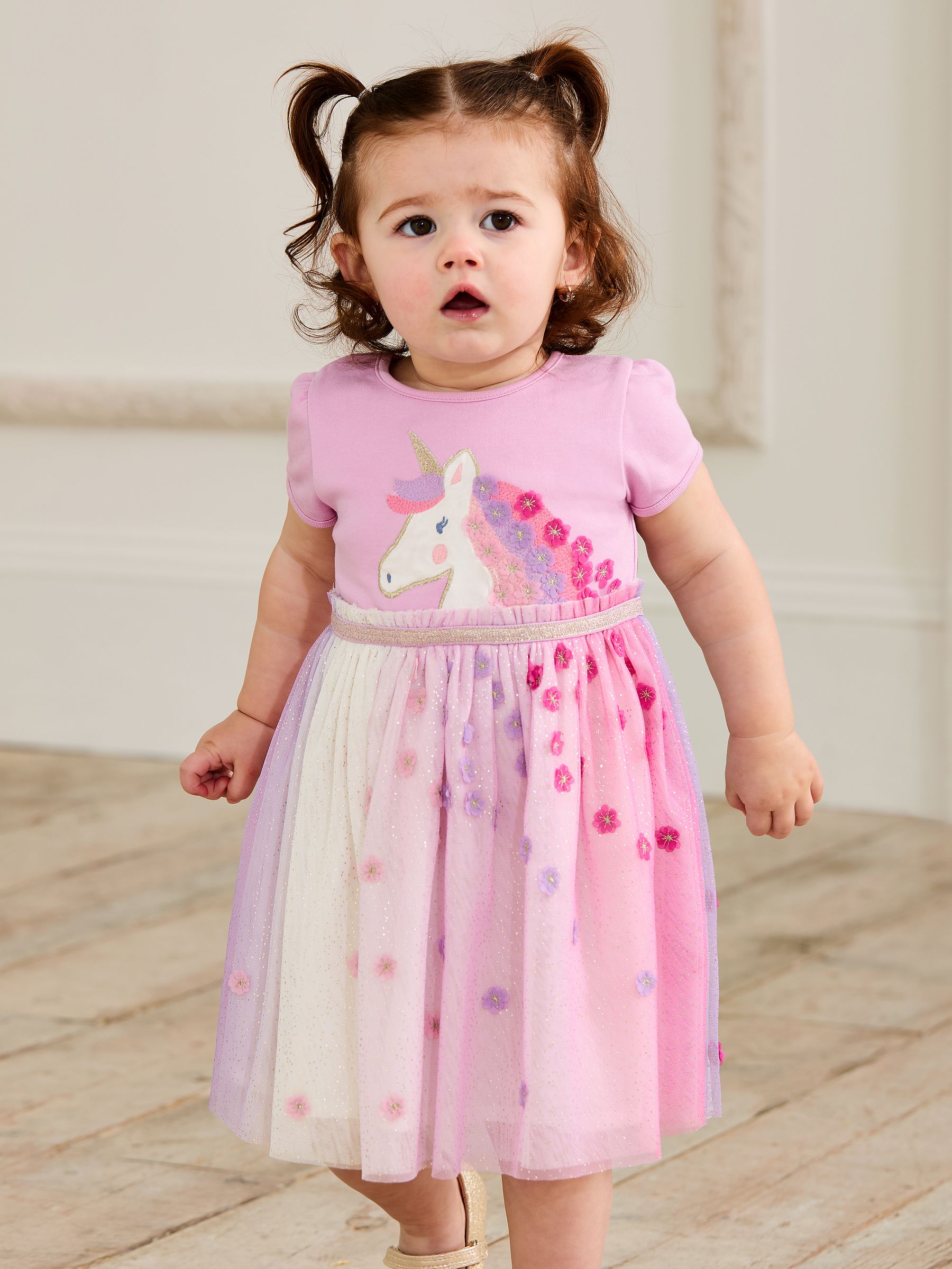 Lilac Purple Unicorn Appliqué Tulle Party Dress
