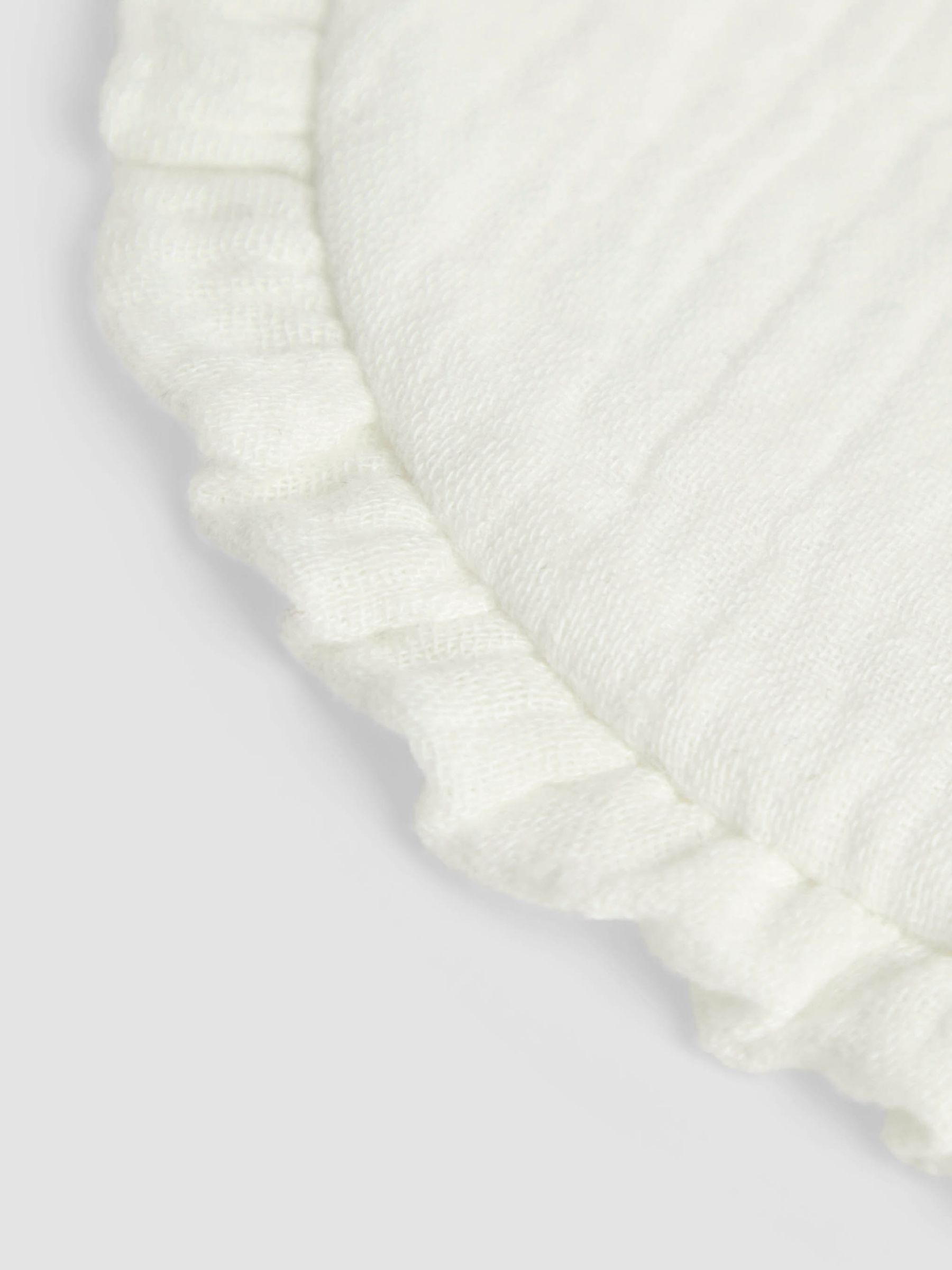 White Baby Muslin Frill Bib