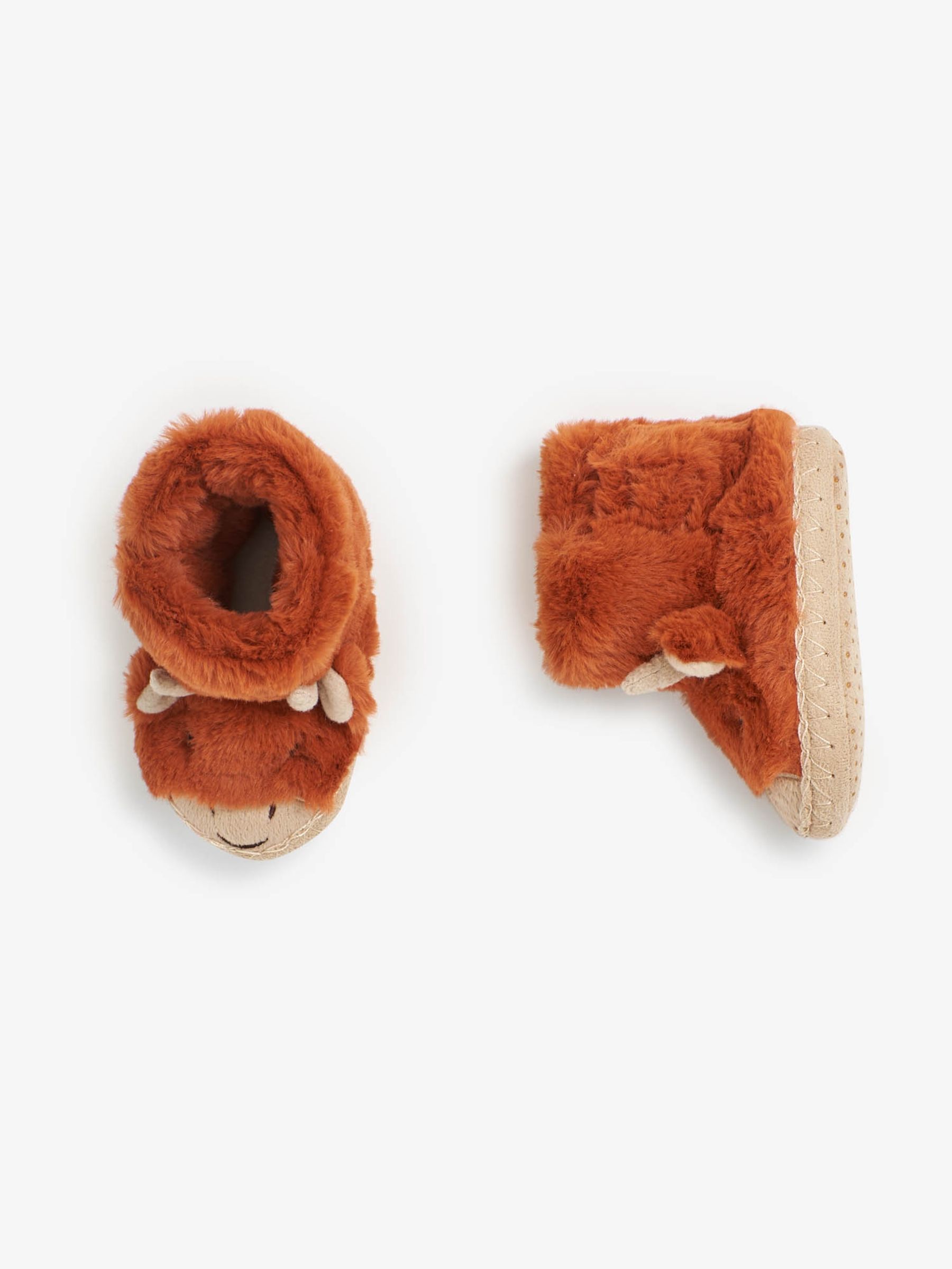 Rust Boys' Highland Cow Slipper Boots
