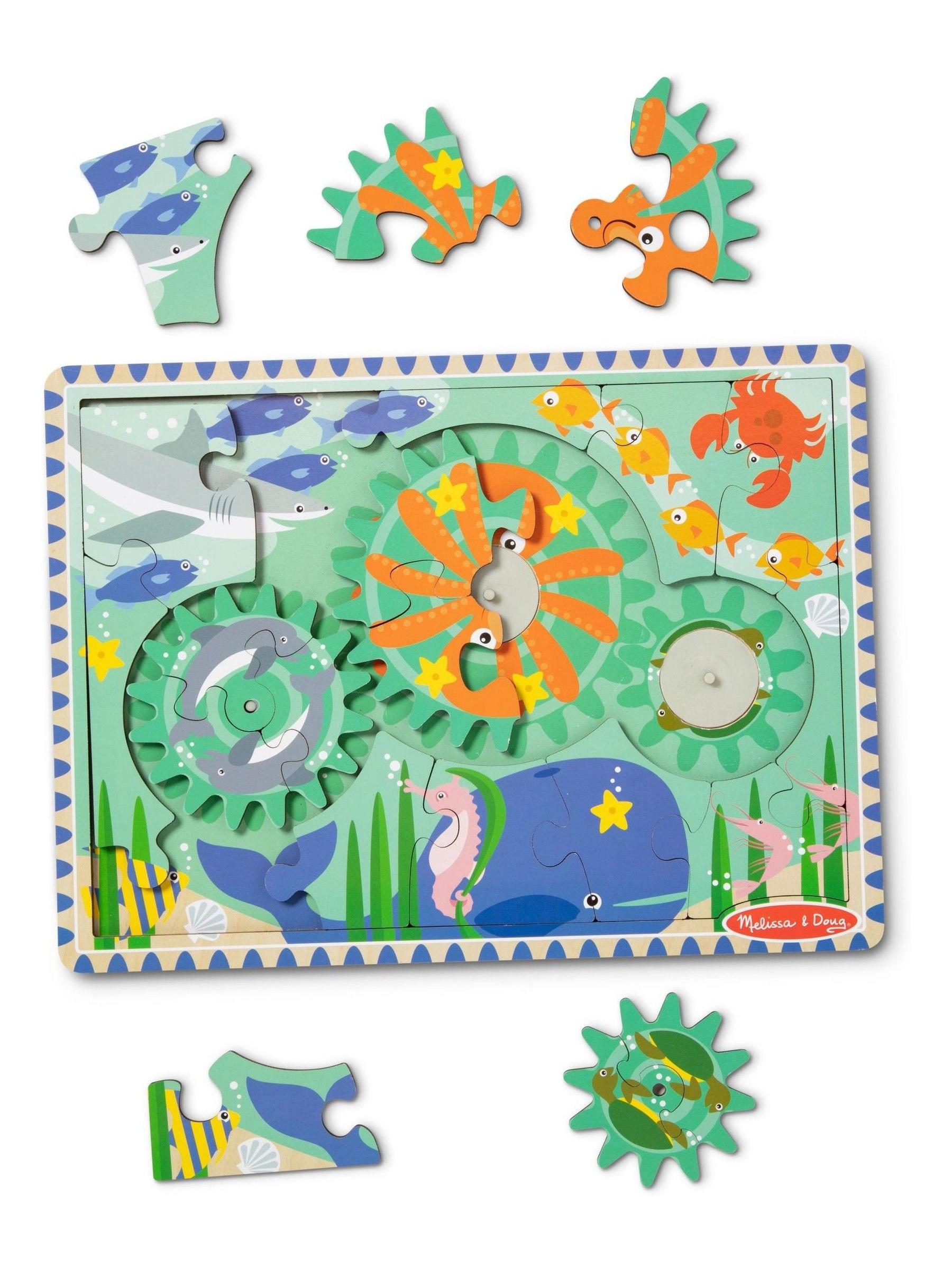Melissa & Doug Underwater Wooden Gear Puzzle