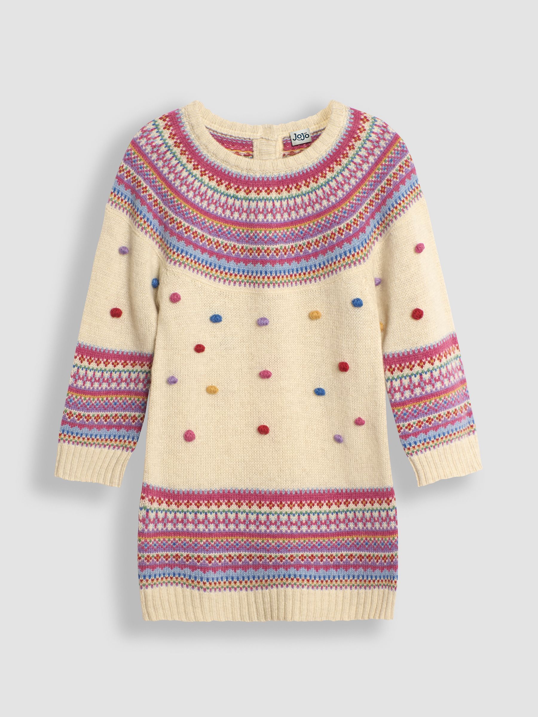 Cream Fair Isle Knitted Dress