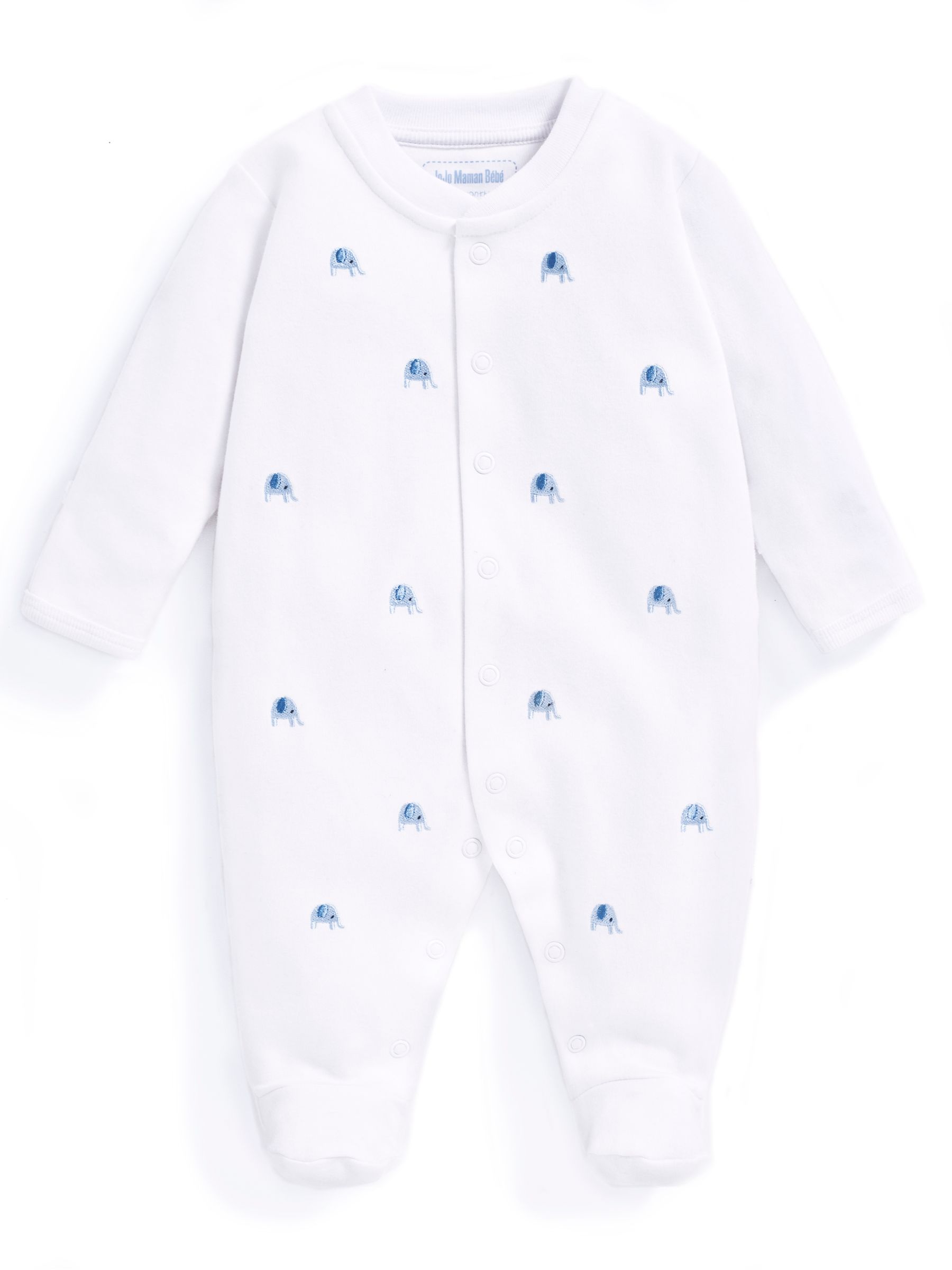 Yellow Duck Embroidered Cotton Baby Sleepsuit