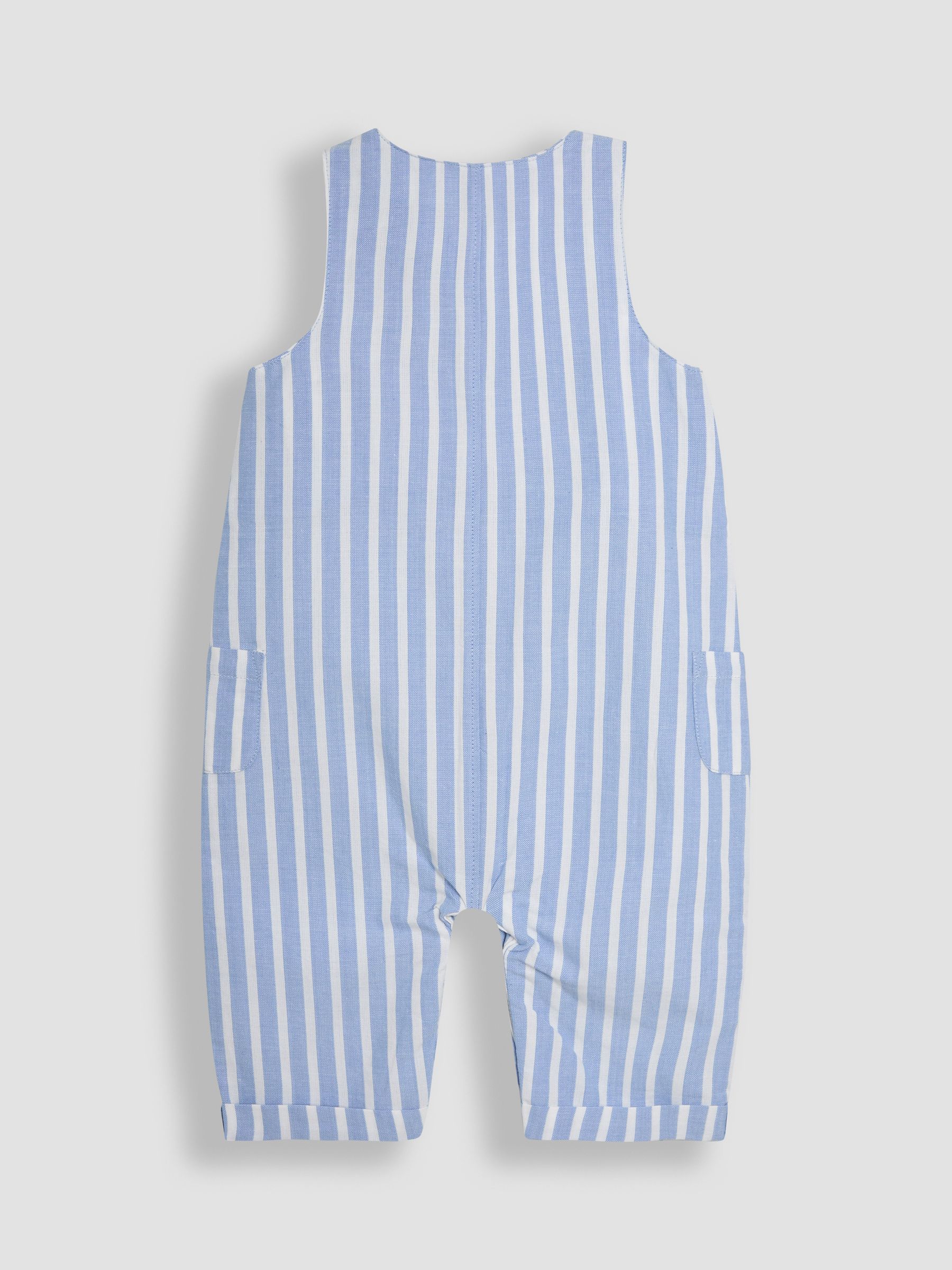 Blue Stripe Button Front Romper