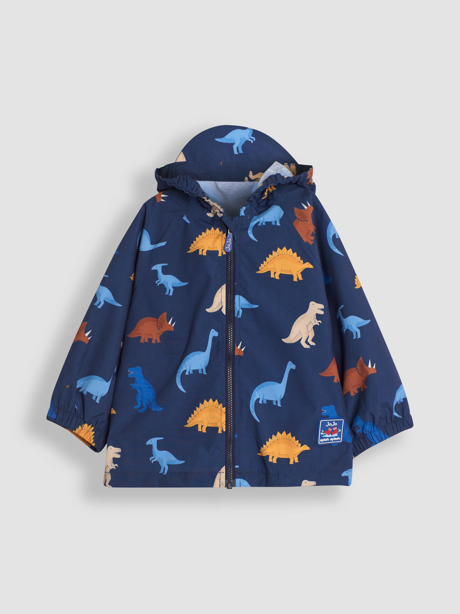 Blue Dinosaur Pack-Away Rain Jacket