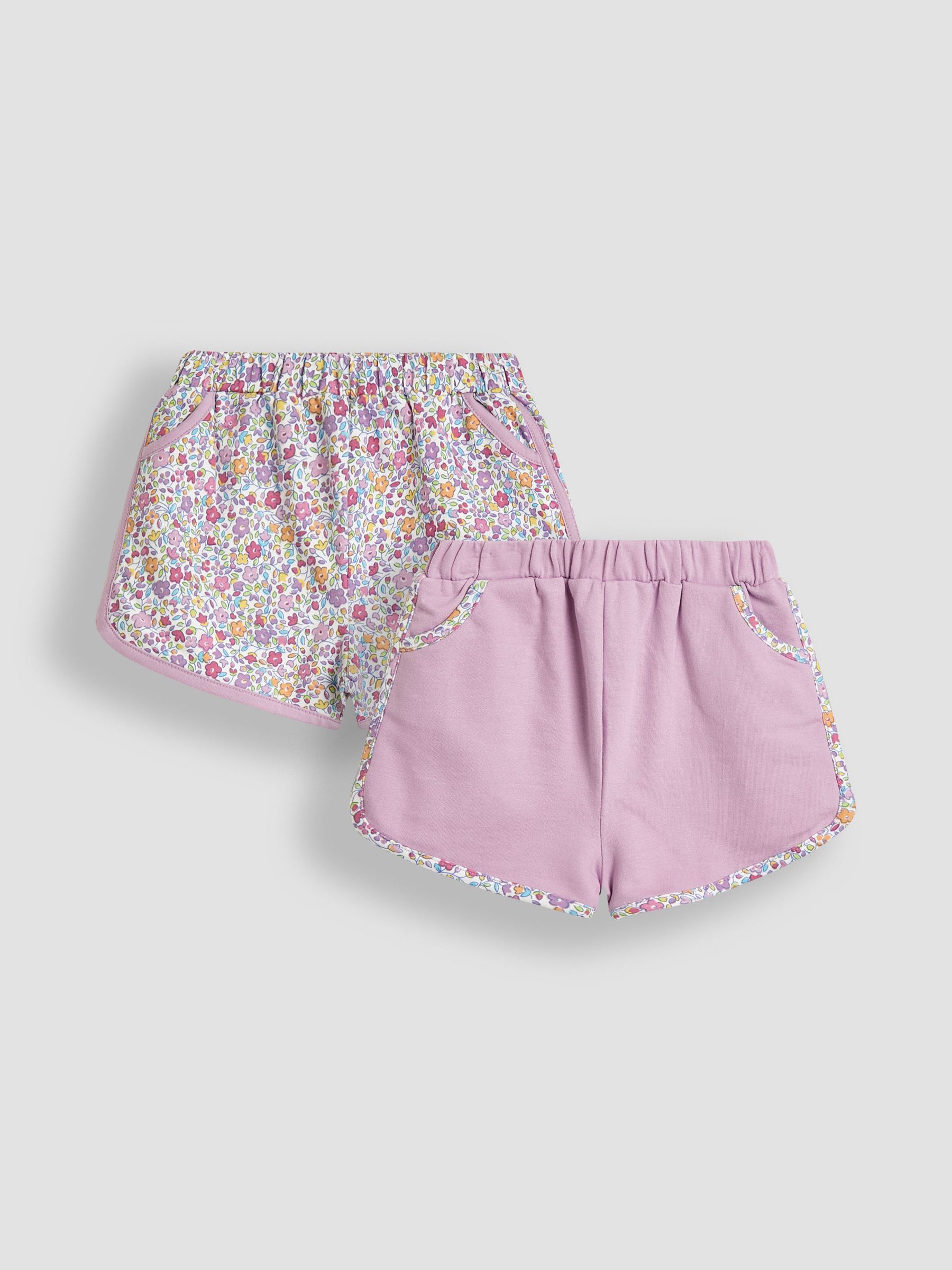 Lilac Purple Ditsy Floral 2 Pack Sporty Shorts
