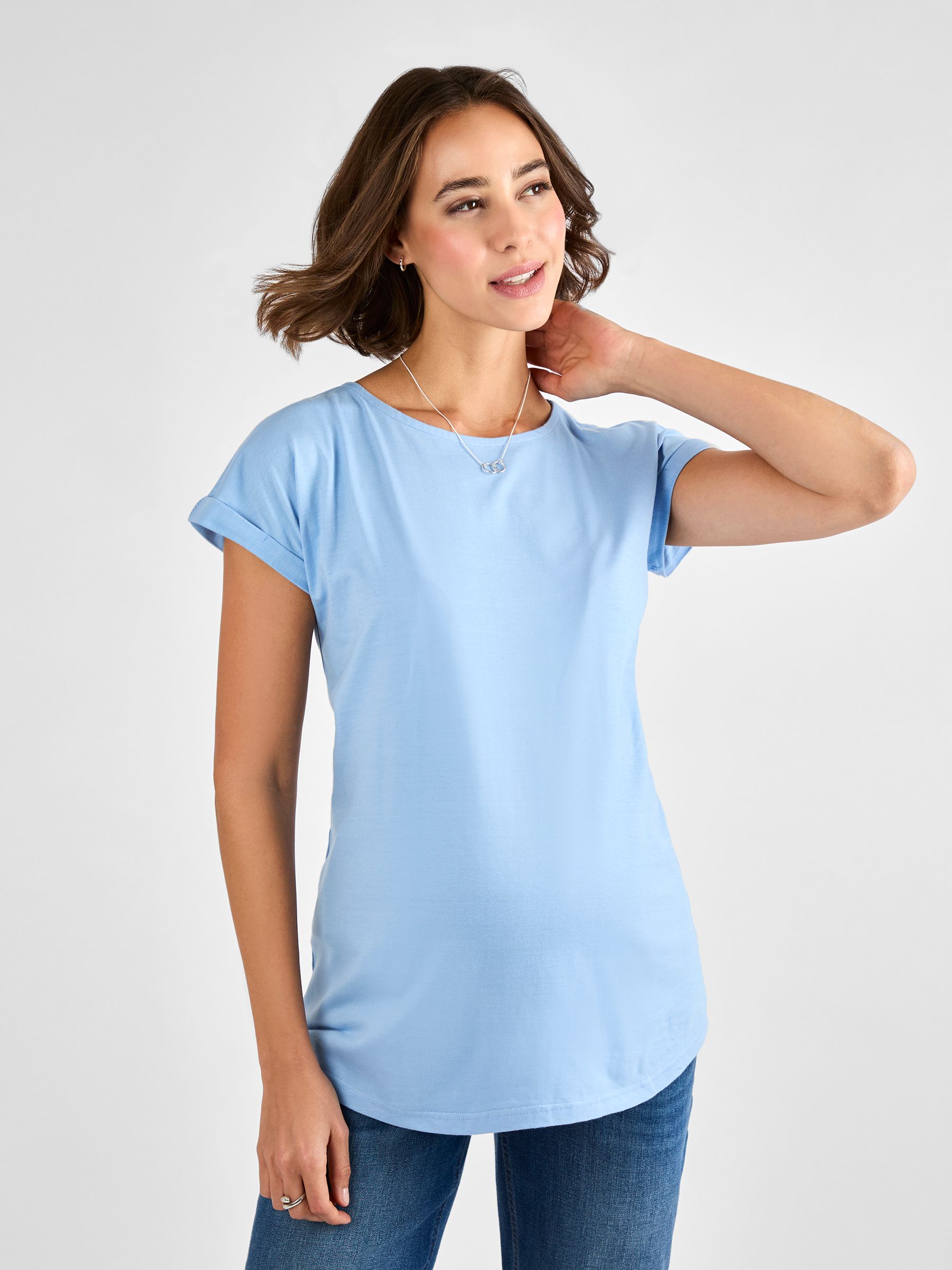 Blue Boyfriend Maternity Cotton T-Shirt