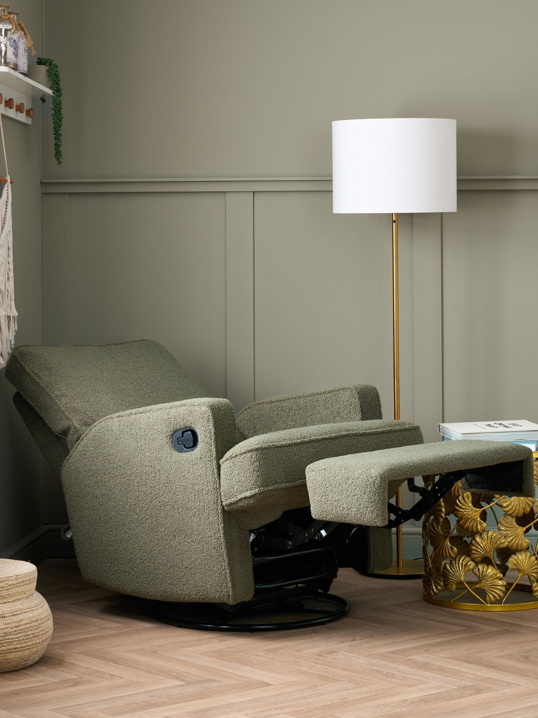 Obaby Teddy Truffle Madison Swivel Glider Recliner Nursing Chair
