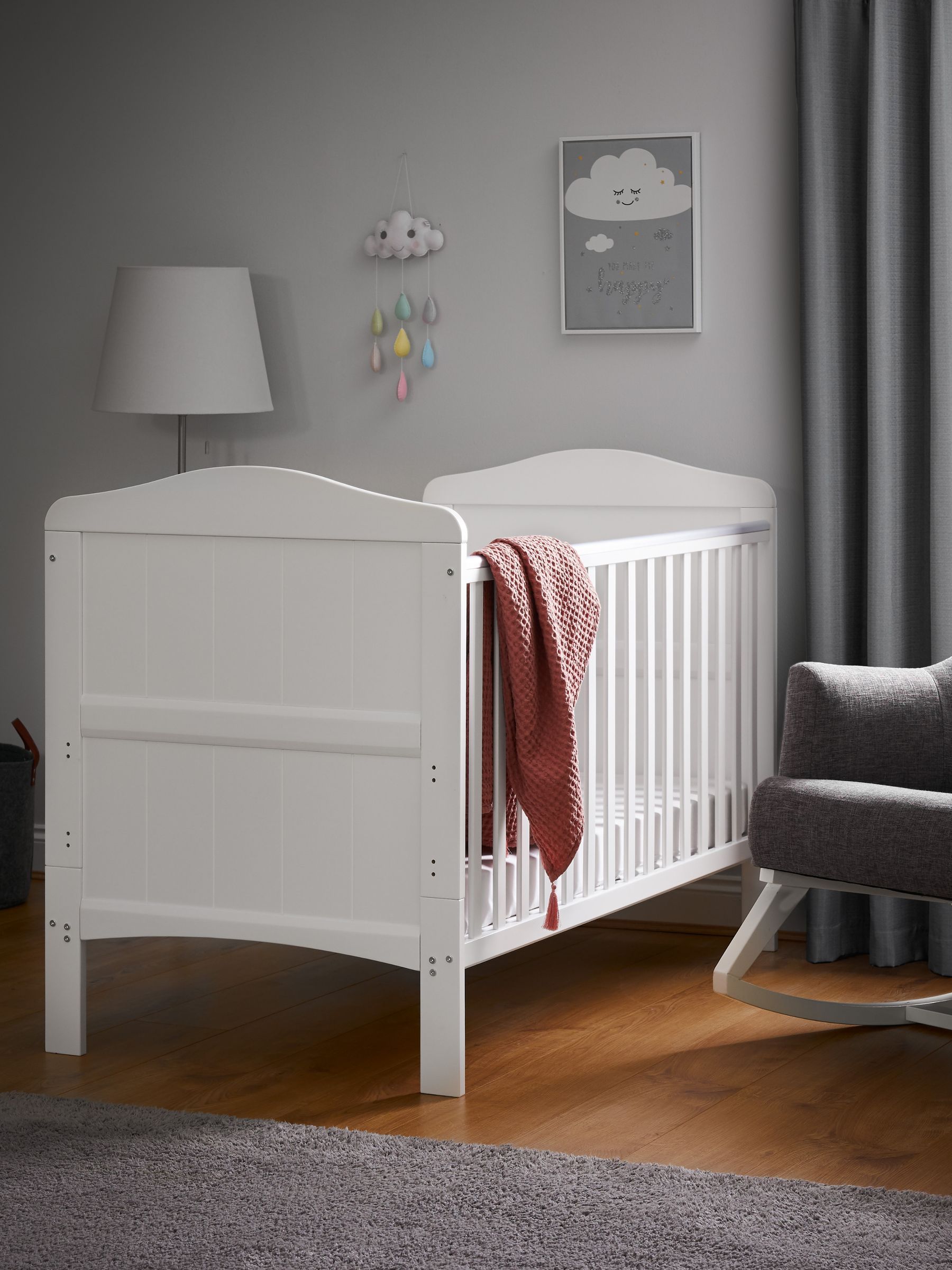 Obaby White Whitby Cot Bed