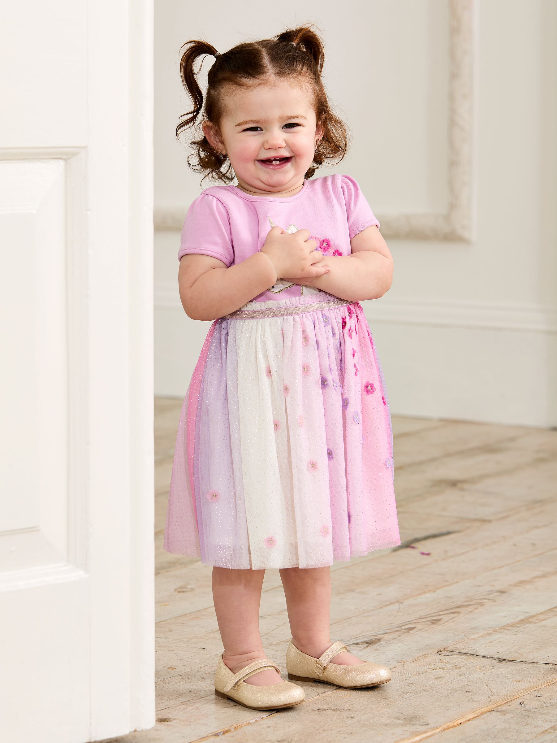 Lilac Purple Unicorn Appliqué Tulle Party Dress