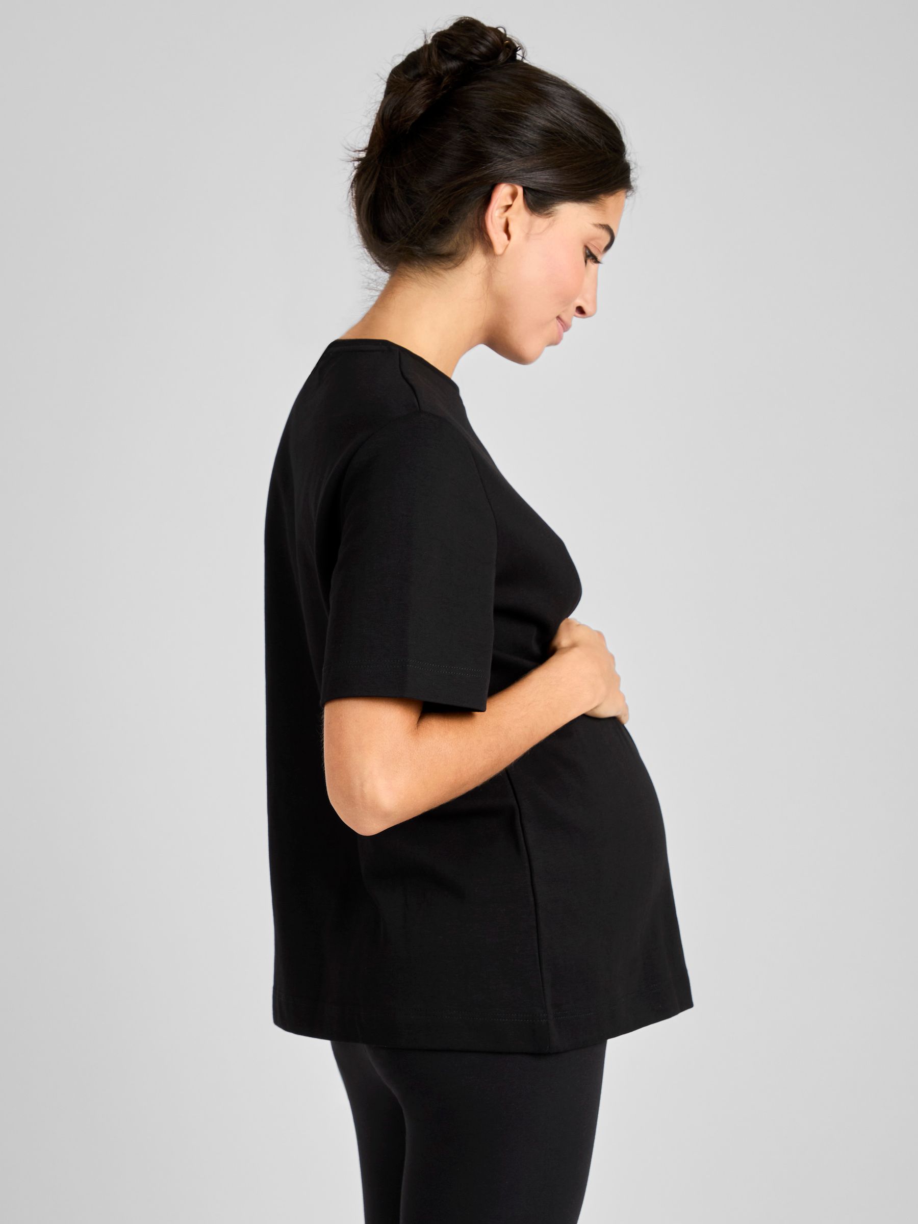 Black Oversized Boyfriend Maternity T-Shirt