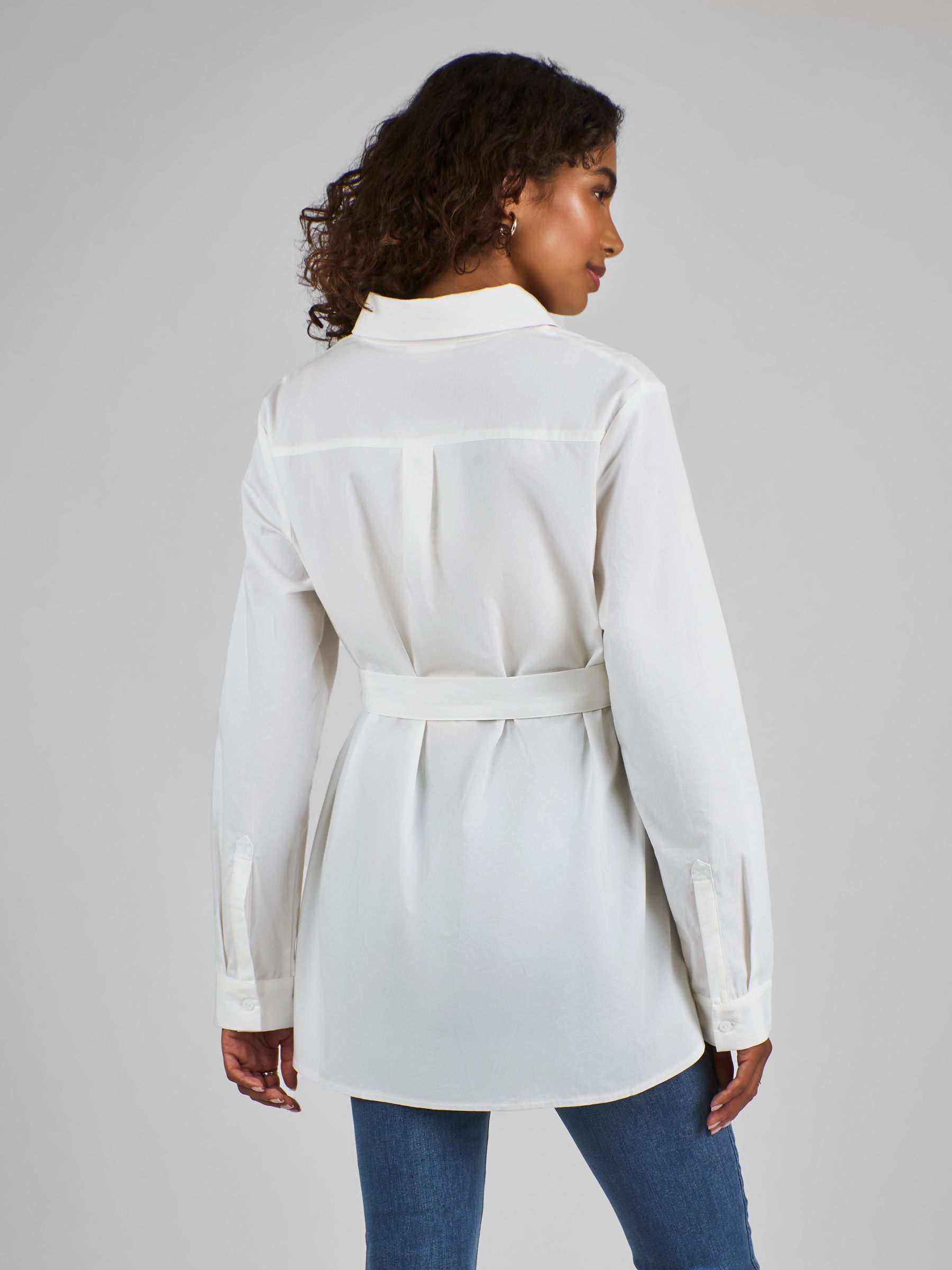 White Maternity Poplin Shirt