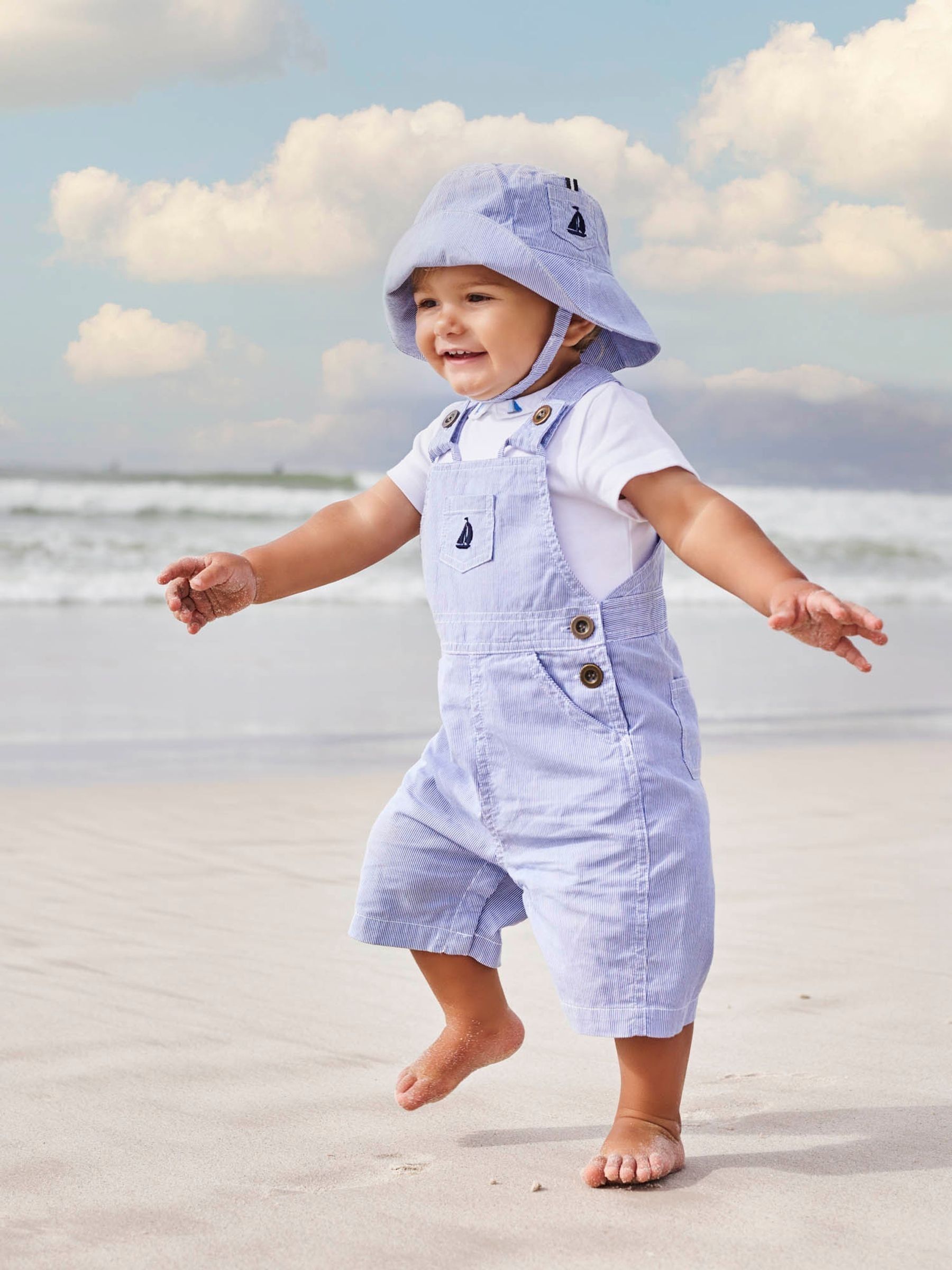Blue Boat Stripe Dungarees