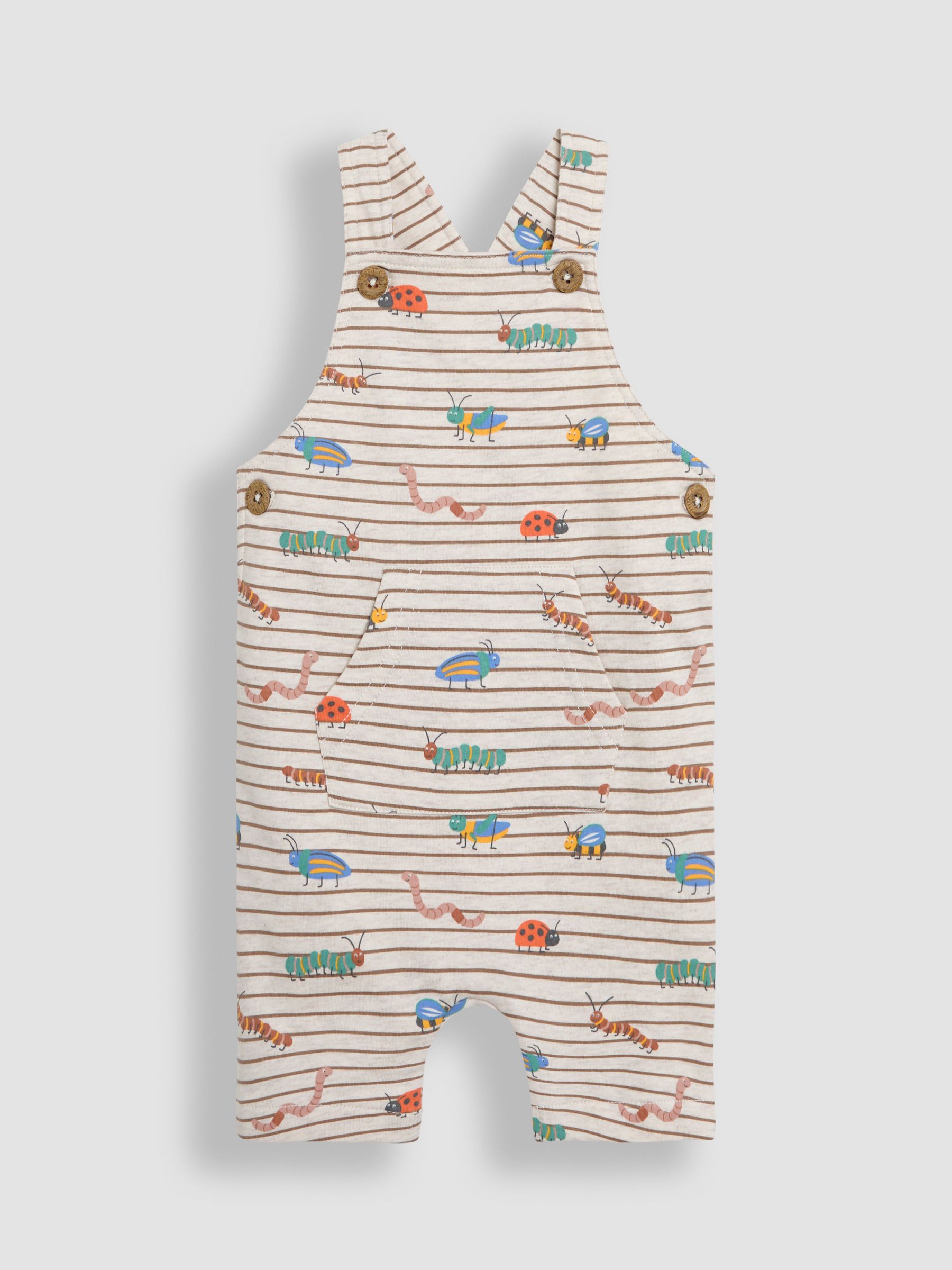 Natural Bug Print Dungarees & T-Shirts Set 2 Piece