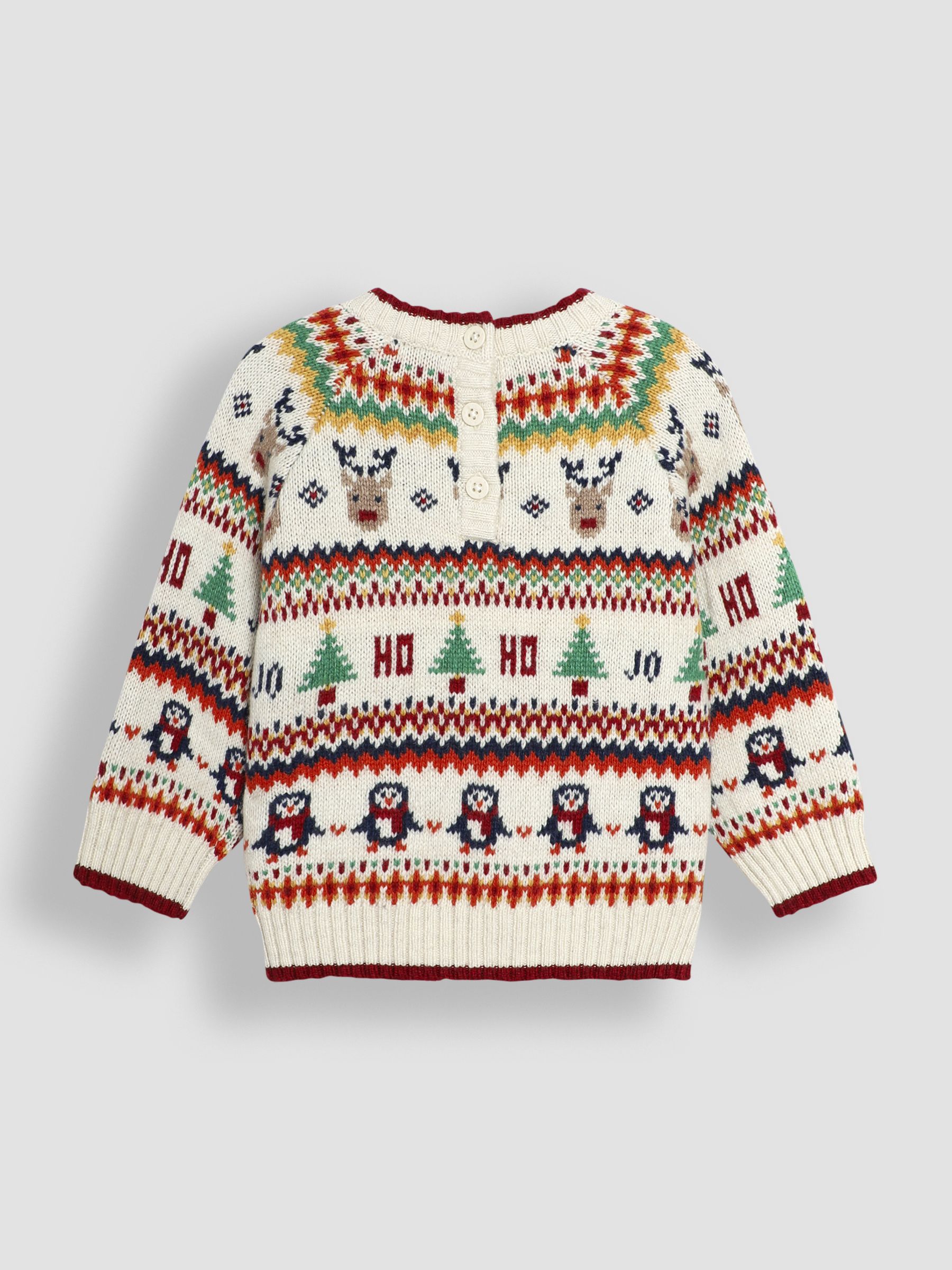 Ecru Knitted Christmas Festive Friends Fair Isle Jumper