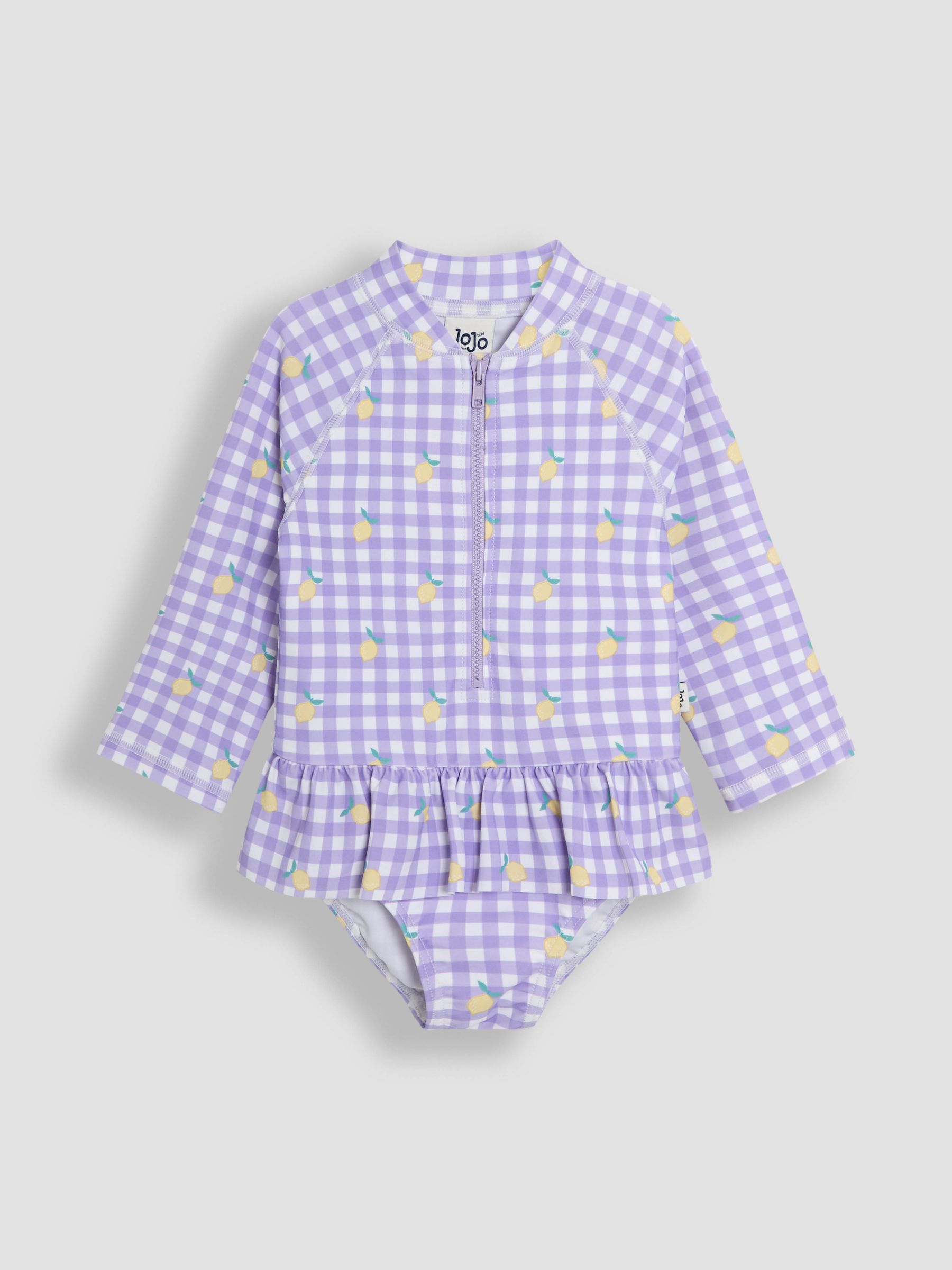 Gingham Long Sleeve Swimsuit