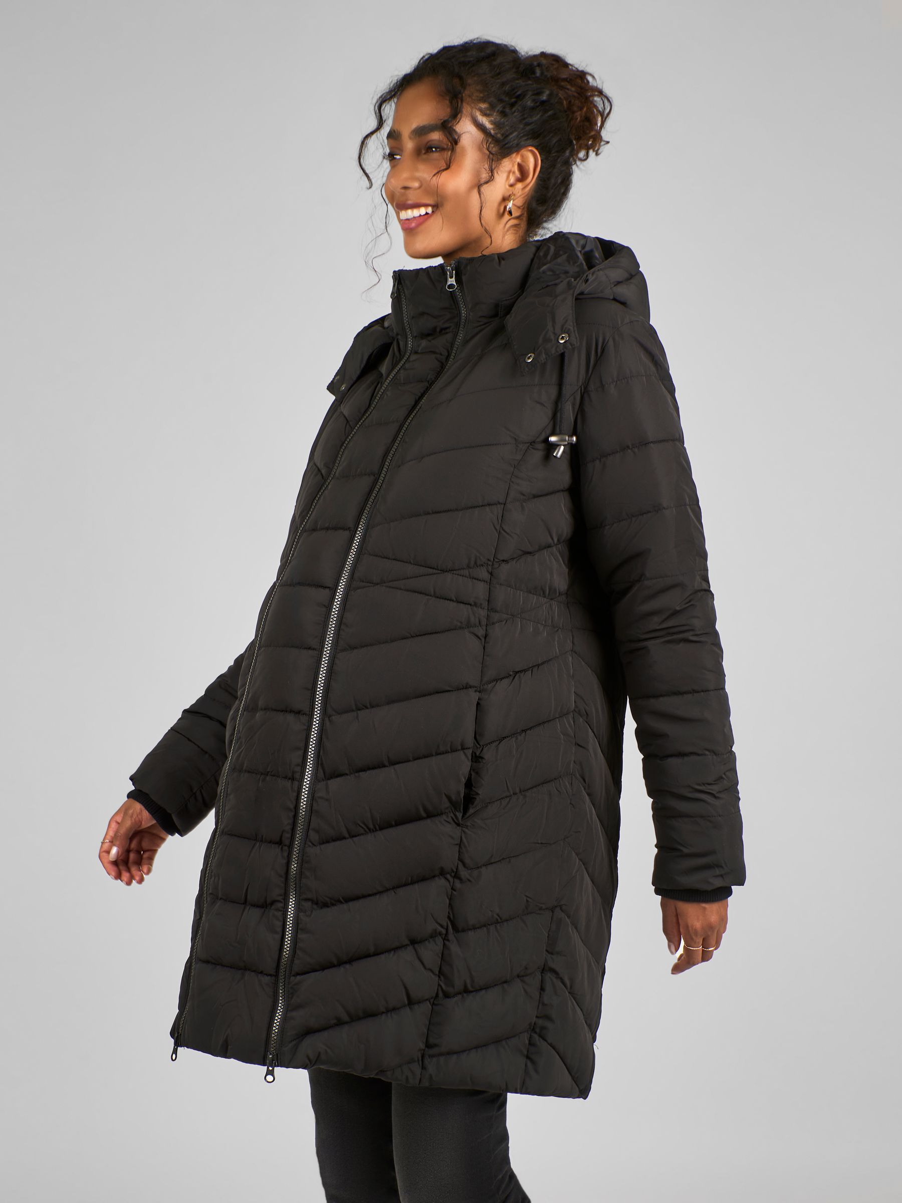 Black 2-in-1 Maternity Puffer Coat