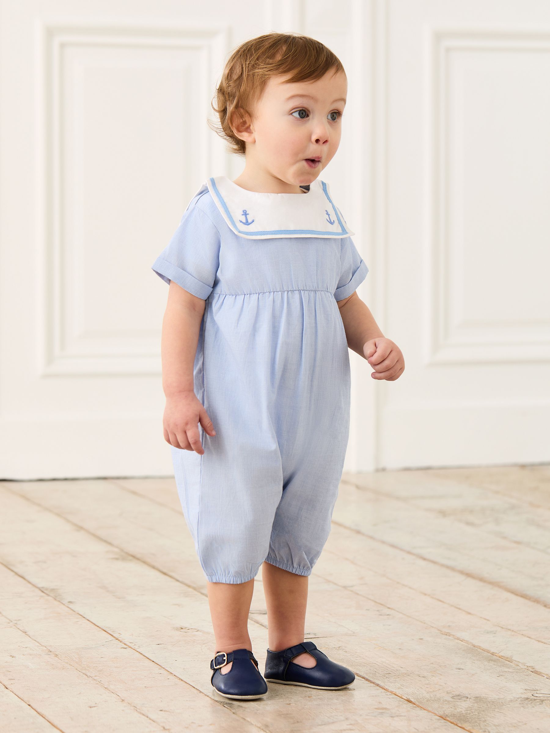 Blue Sailor Collar Romper