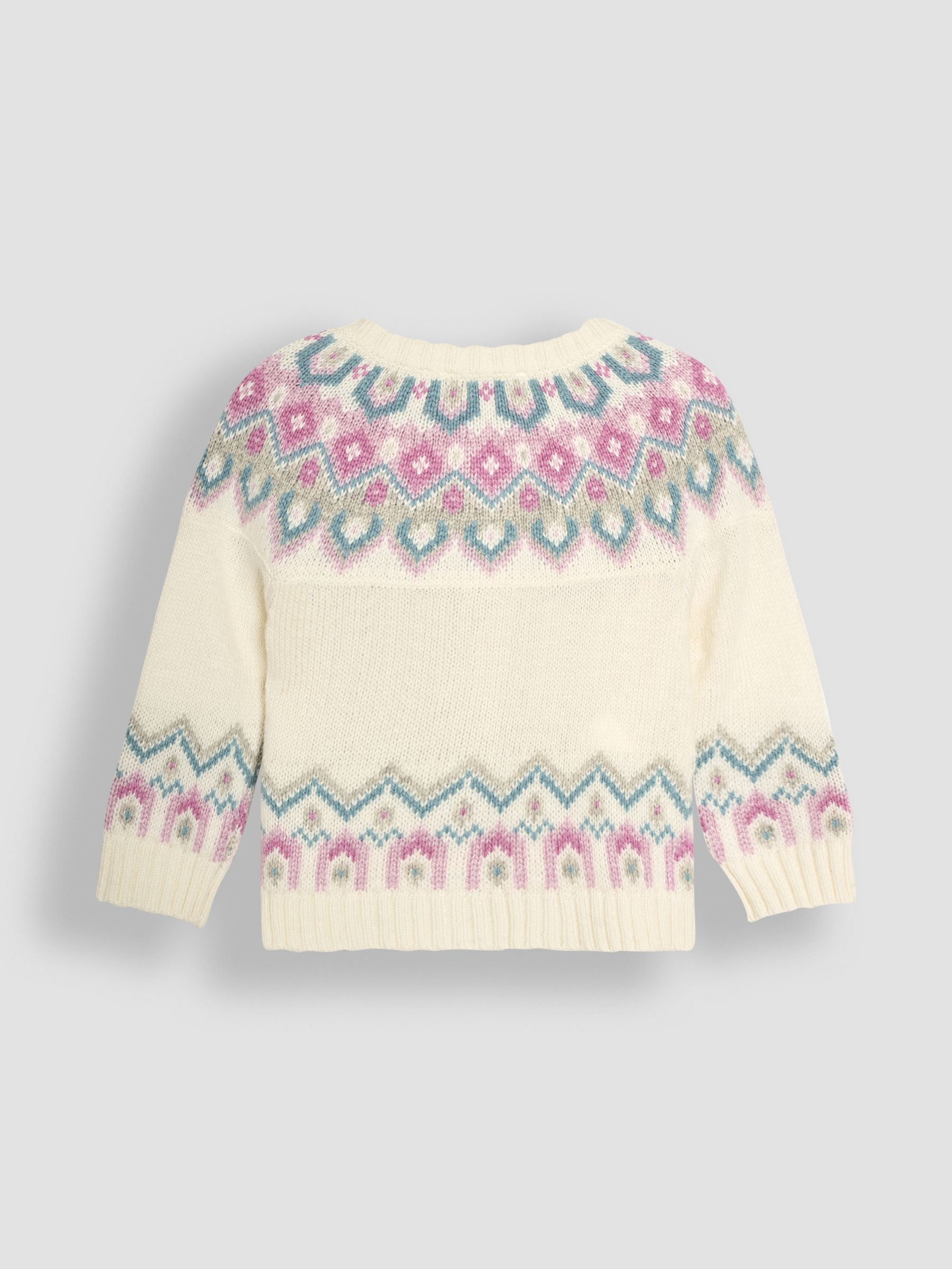 Cream Fair Isle Pattern Cardigan