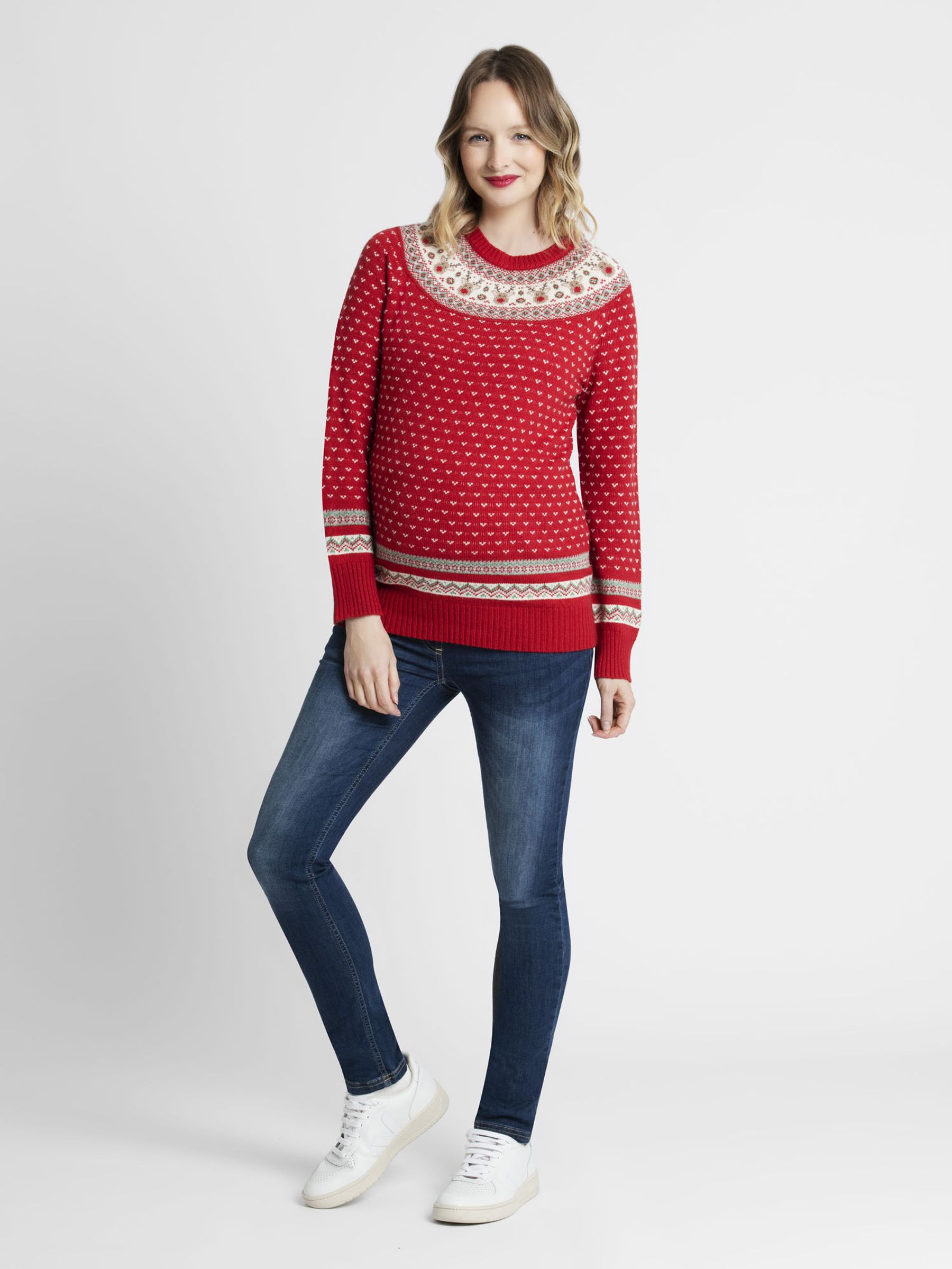 Red Reindeer Fair Isle Pattern Jumper