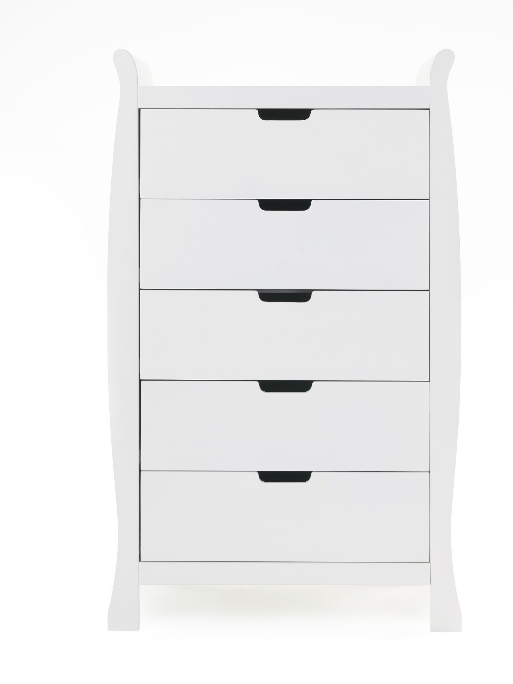 Obaby White Stamford Sleigh Tall Chest of Drawers