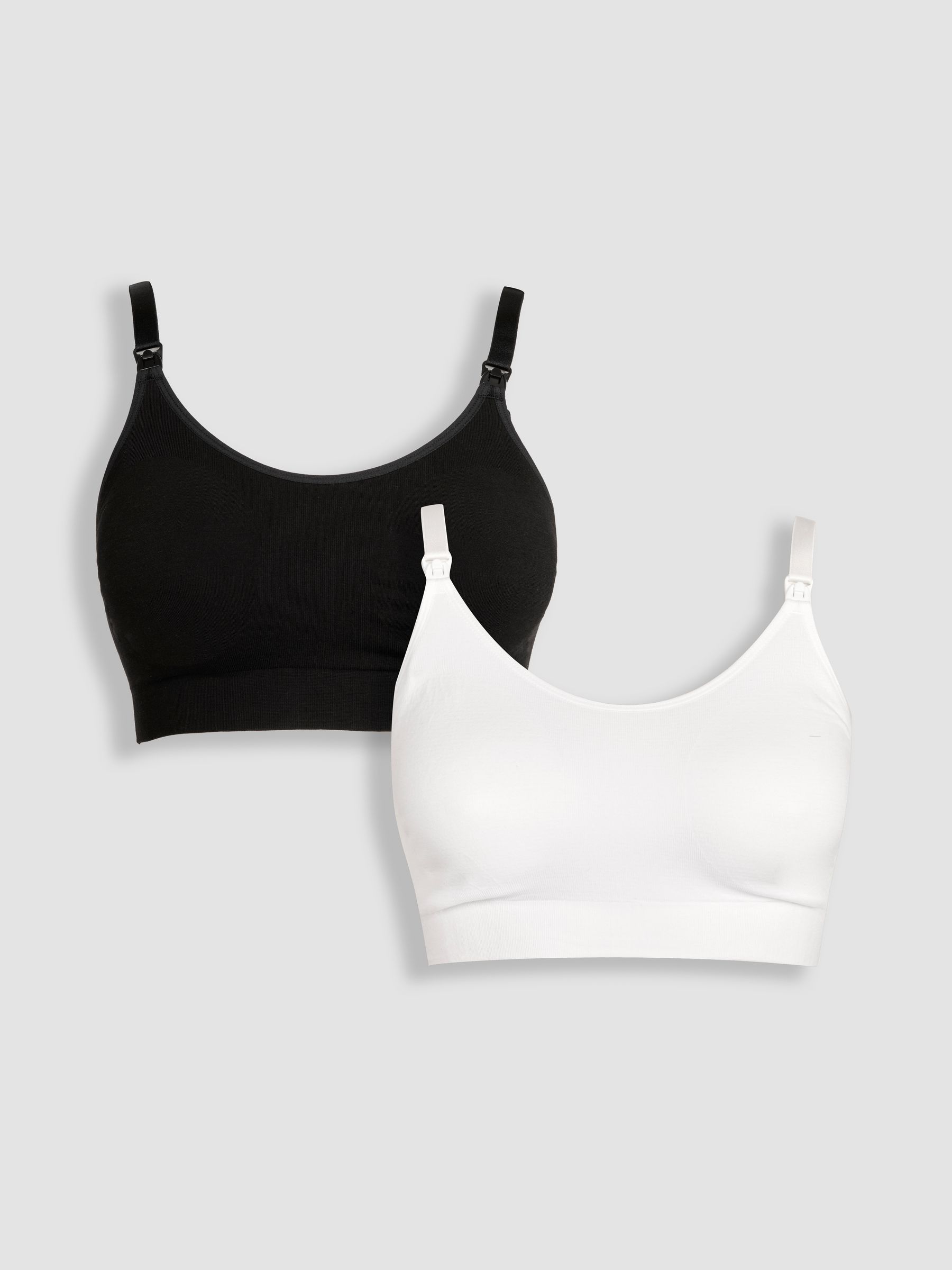 Black and White 2-Pack Cotton Seamless Nursing Bras