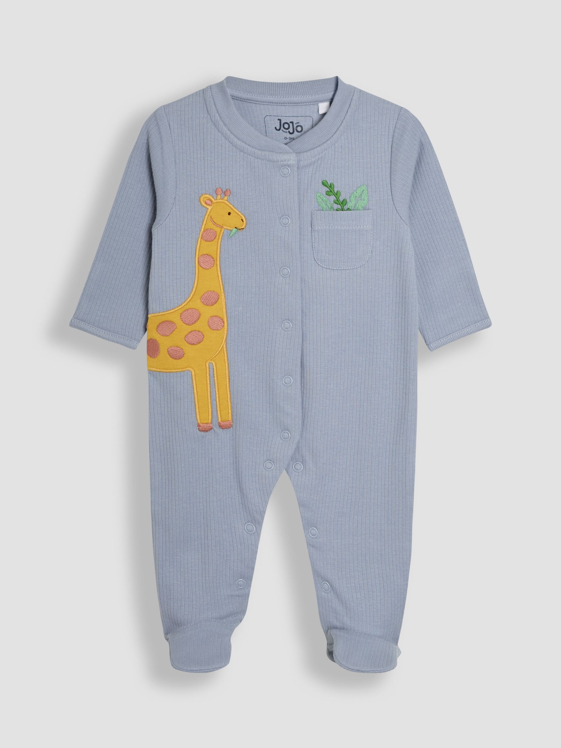 Blue Footed Appliqué Popper Sleepsuit