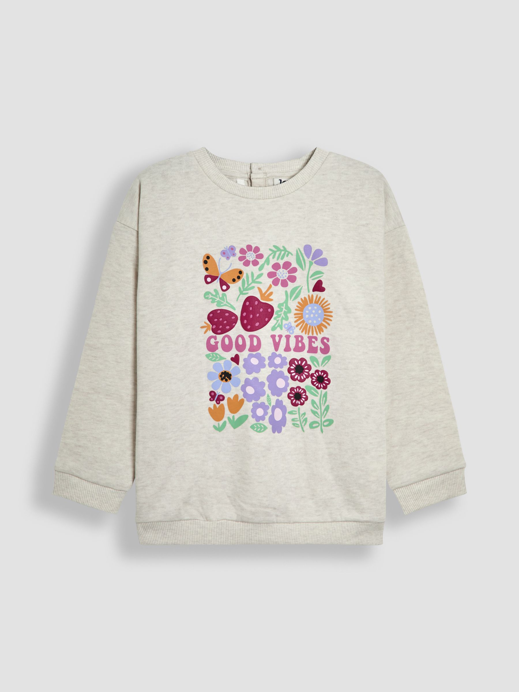 Grey Good Vibes Graphic Sweatshirt