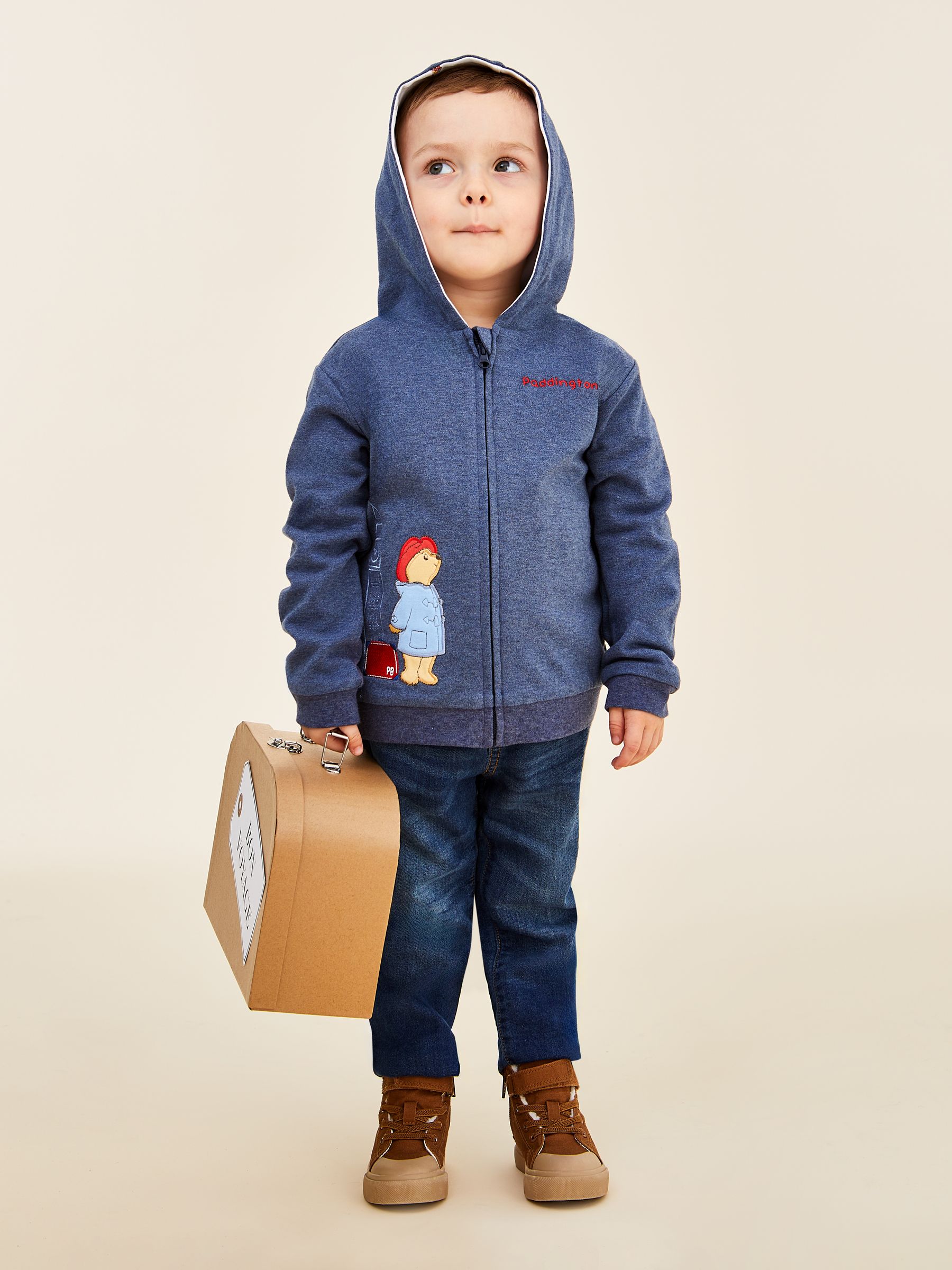 Navy Paddington Appliqué Hooded Sweatshirt