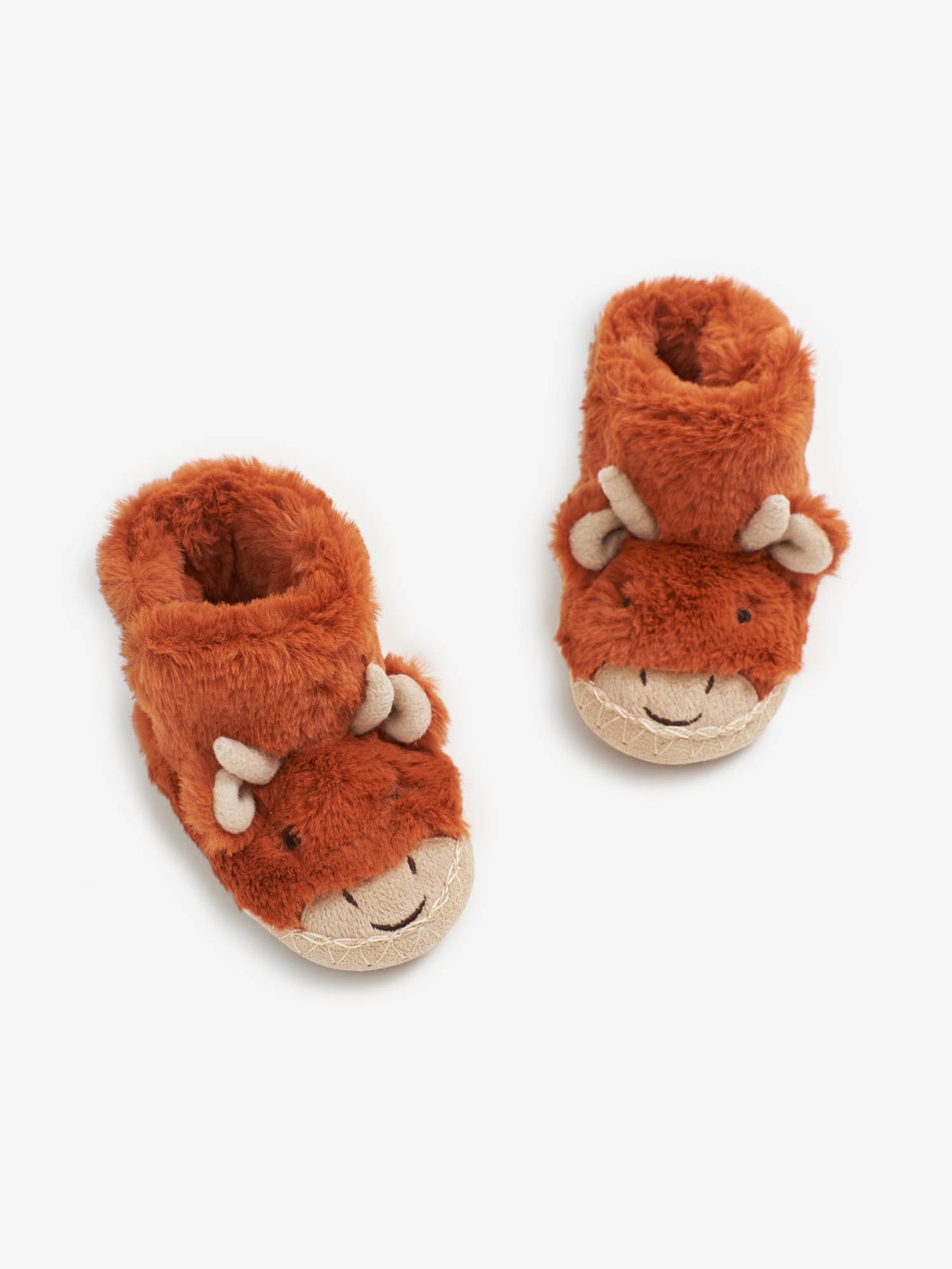 Rust Boys' Highland Cow Slipper Boots