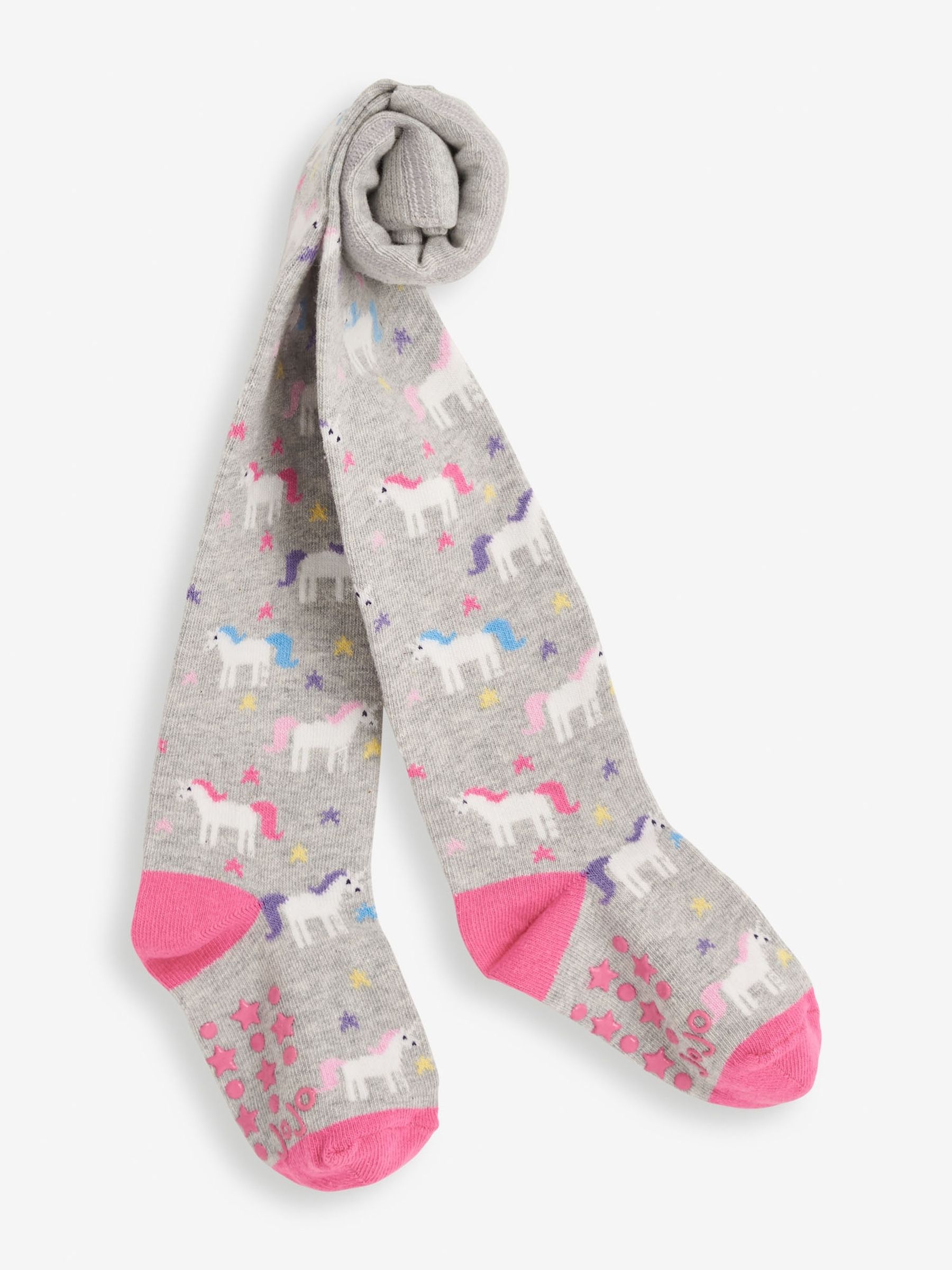 Marl Grey Girls' Unicorn Cotton Rich Tights