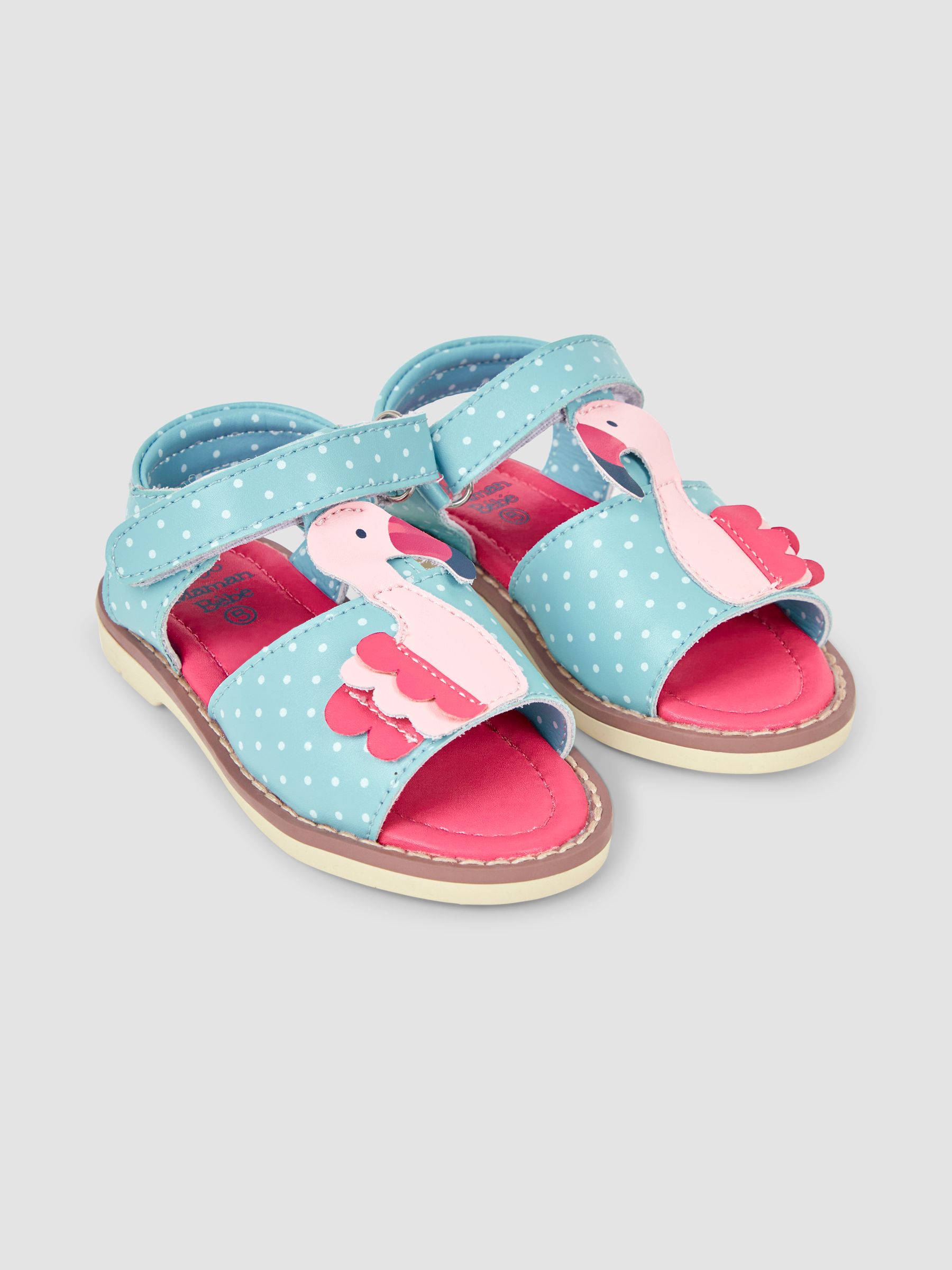 Raspberry Pink Flamingo Appliqué Sandals