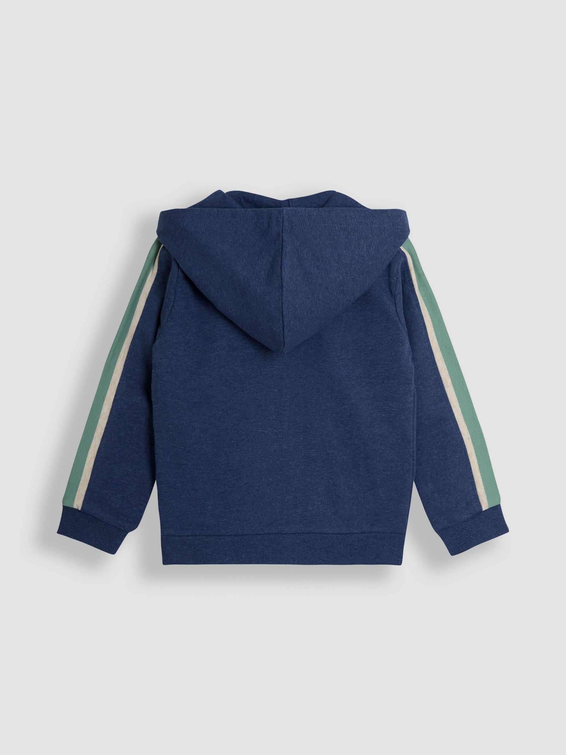 Denim Tractor Badge Zip Up Hoodie