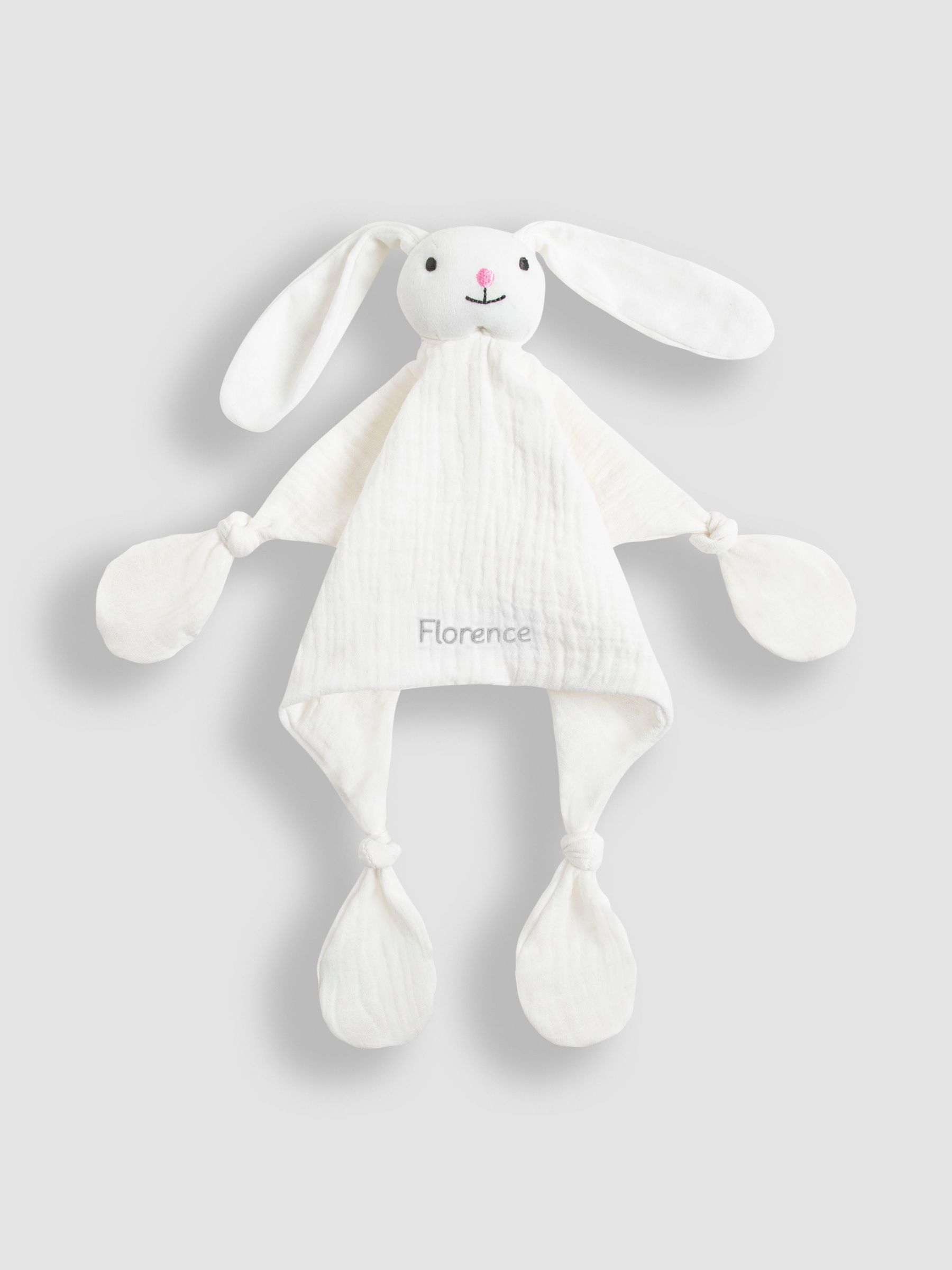 Personalised White Bunny Muslin Comforter